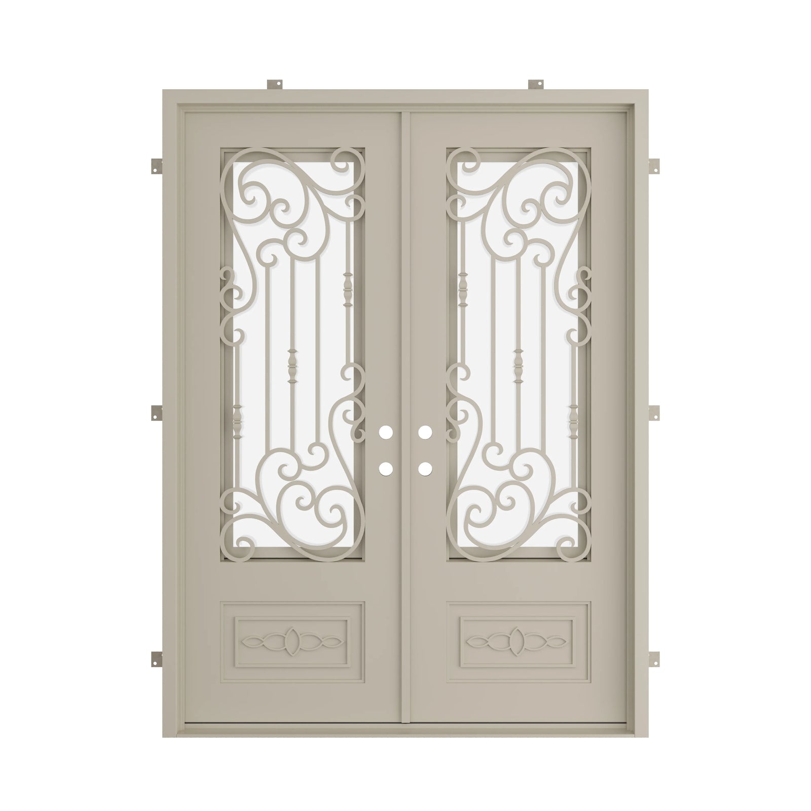 Pinkys Golden Gate steel door, double, flat, closed
