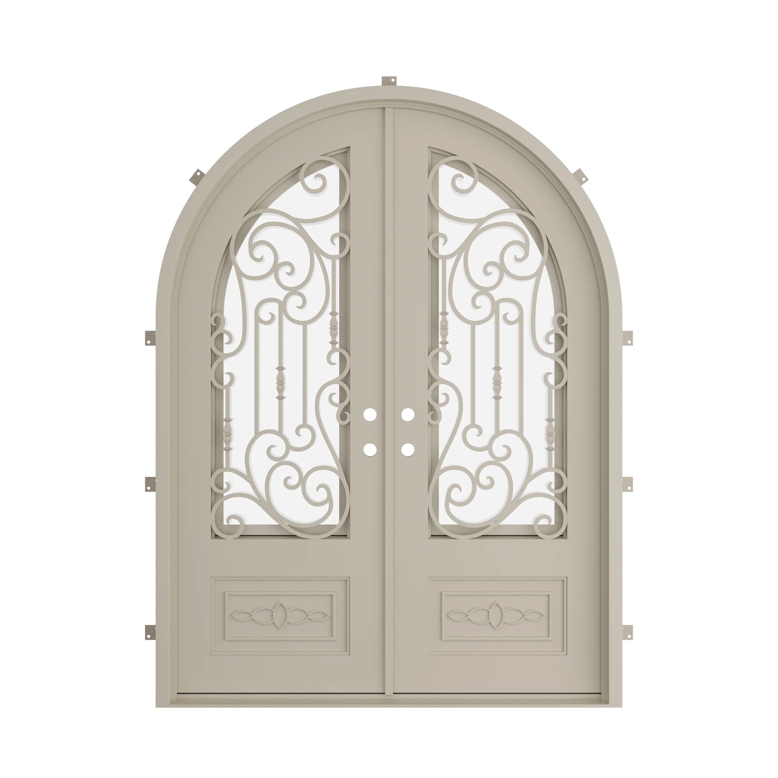 Pinkys Golden Gate steel door, double, arch, closed