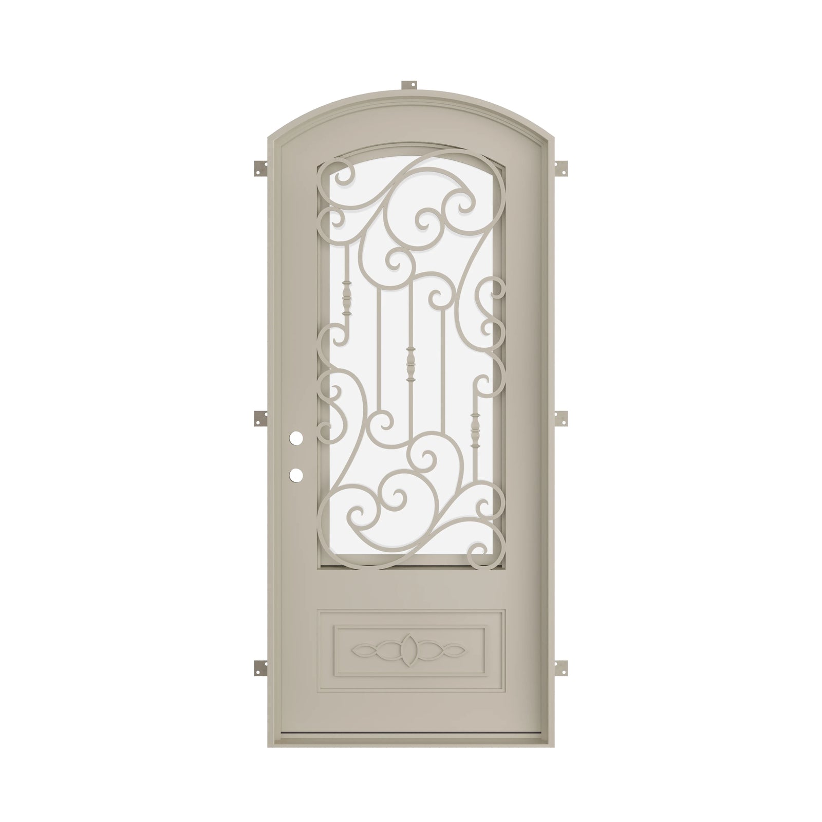 Pinkys Golden Gate steel door, single, arch, closed