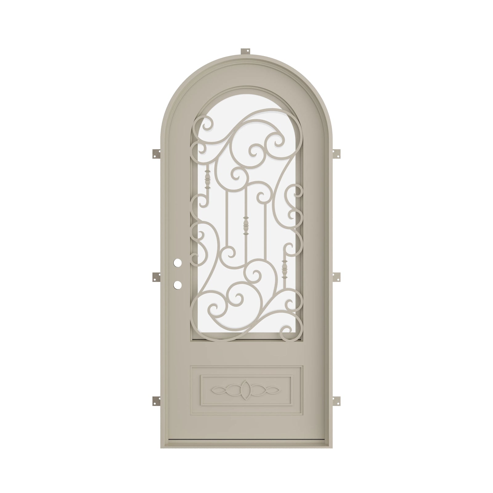 Pinkys Golden Gate steel door, single, full arch, closed