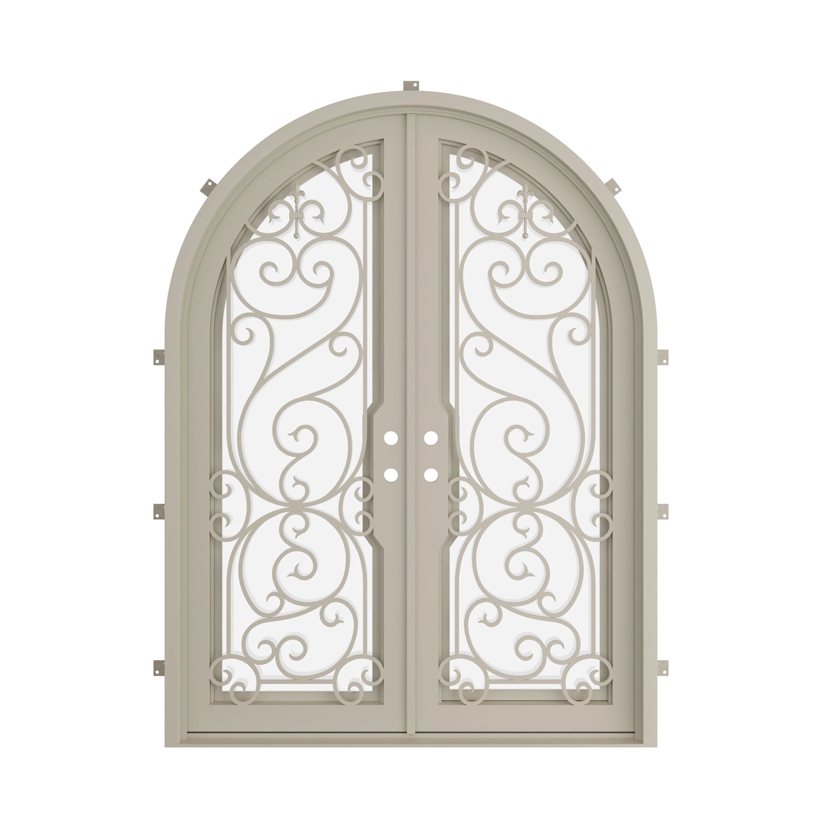 Pinkys Hills steel door, double, full arch, closed