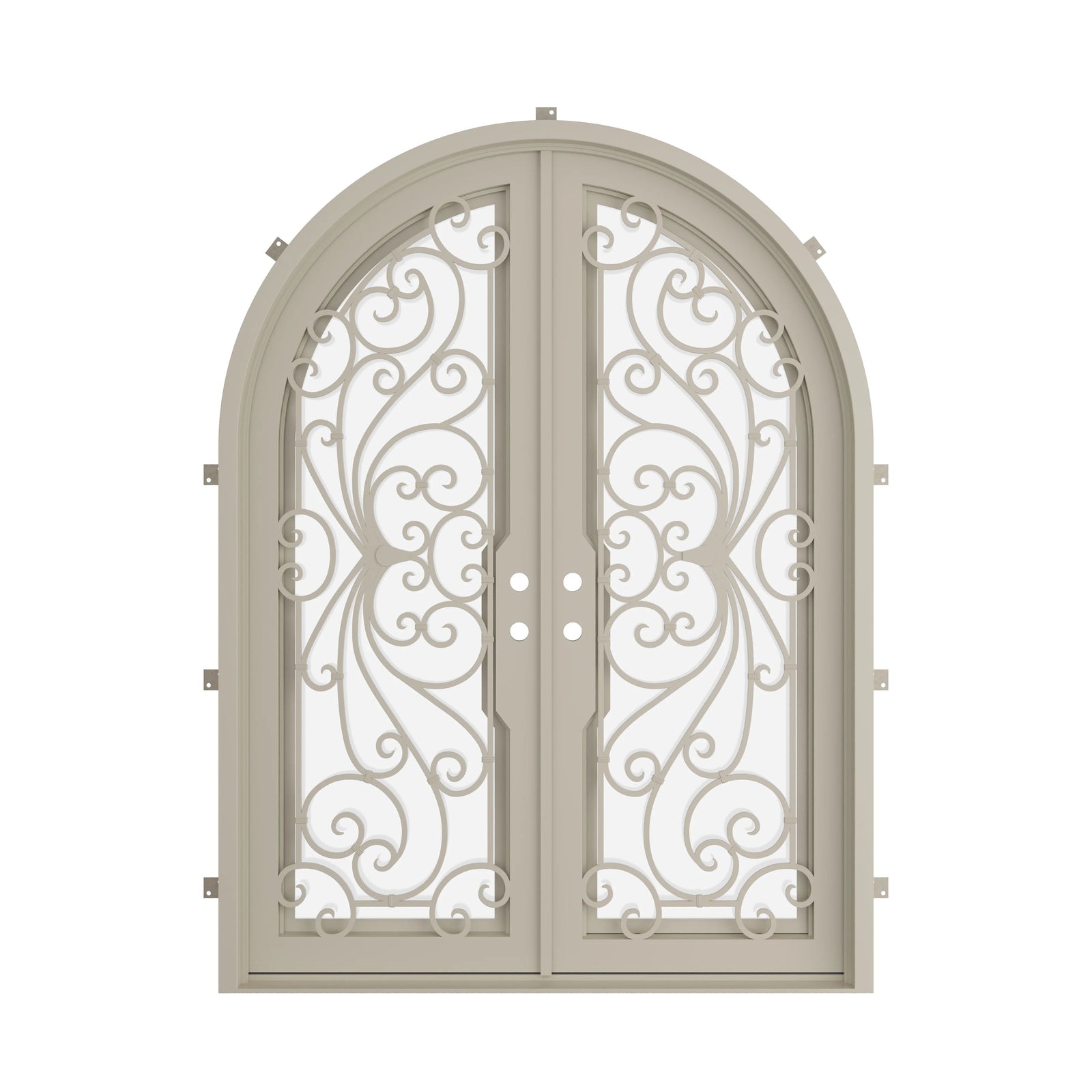 Pinkys Miracle steel door, double, arch, closed