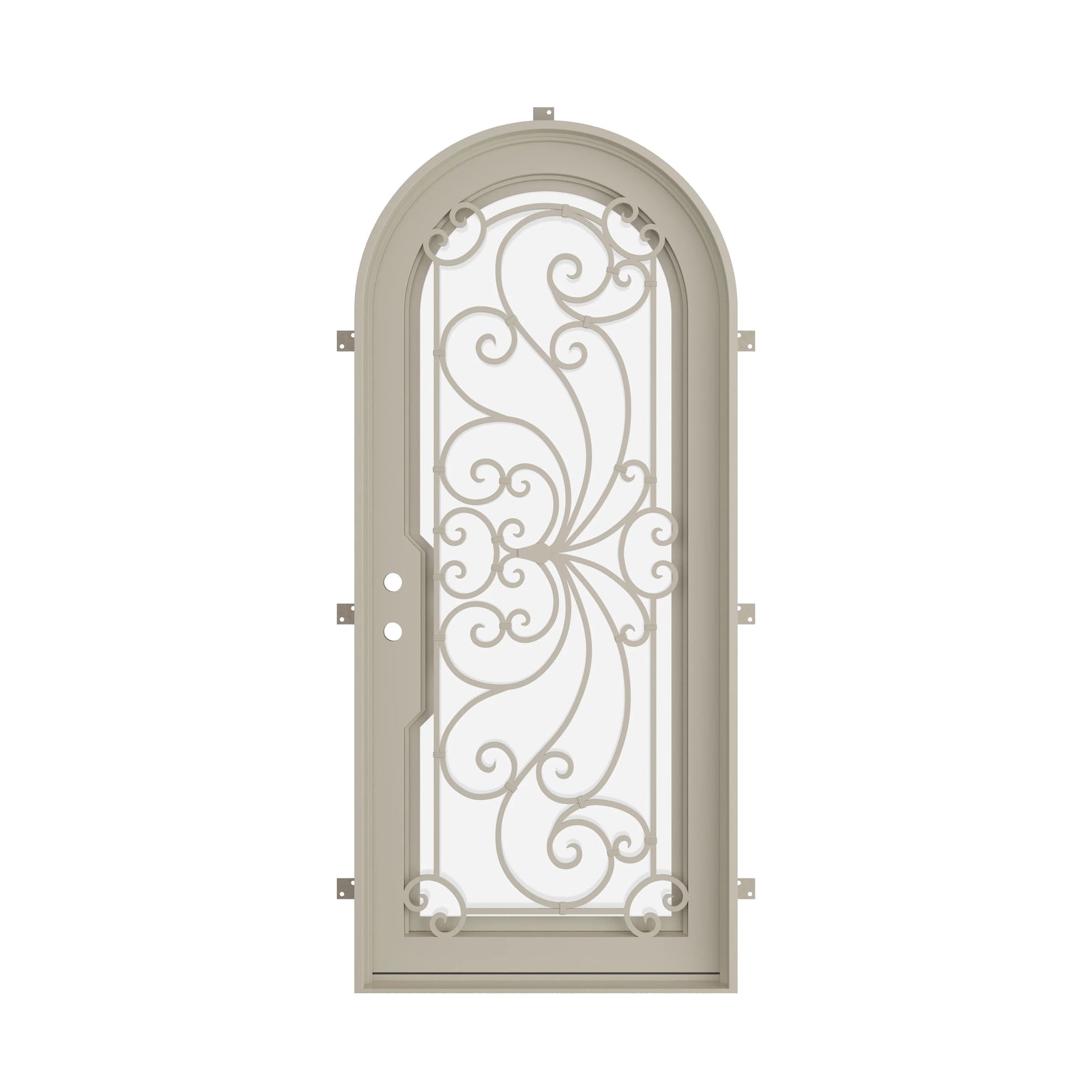 Pinkys Miracle steel door, single, full arch, closed