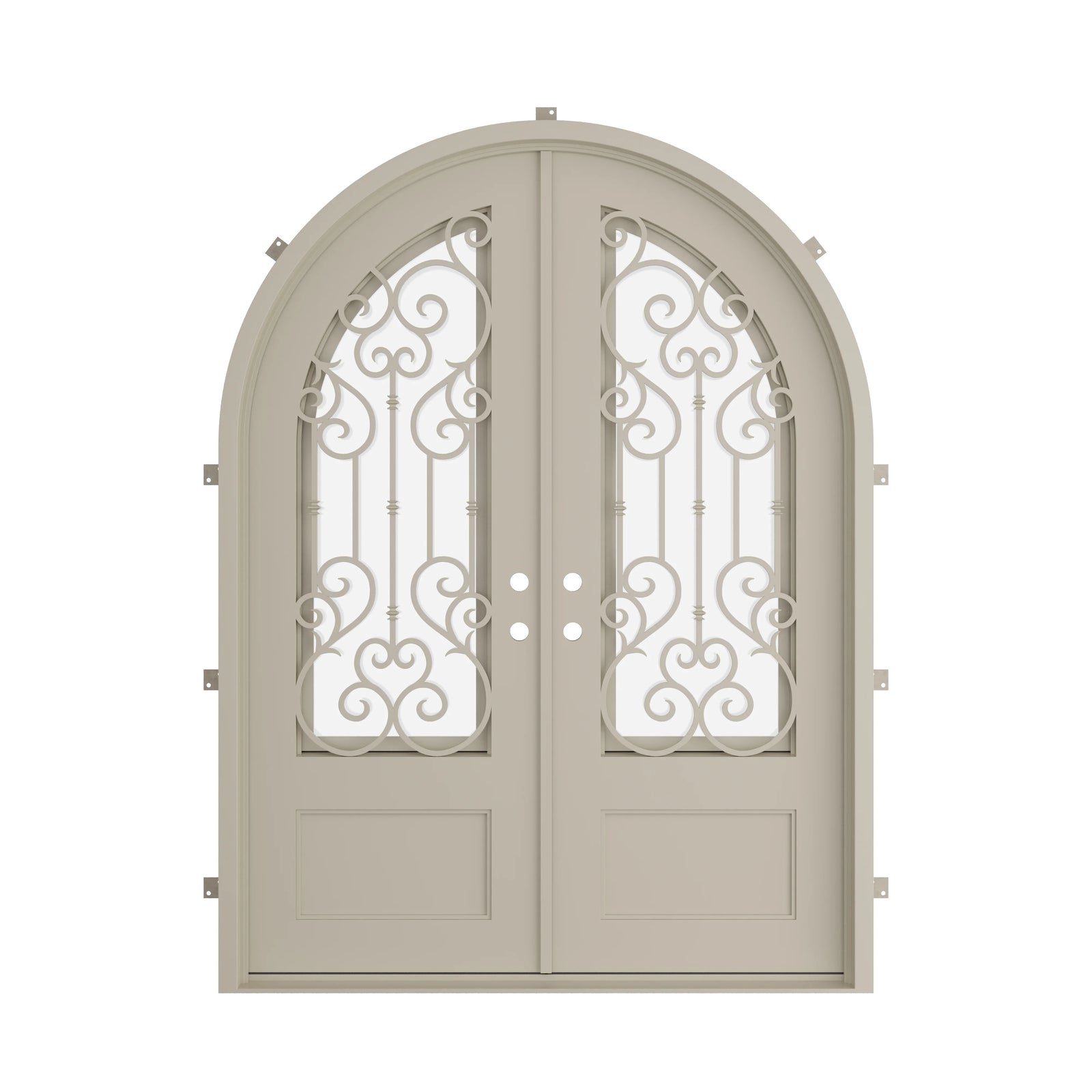 Pinkys New York steel door, double, full arch, closed