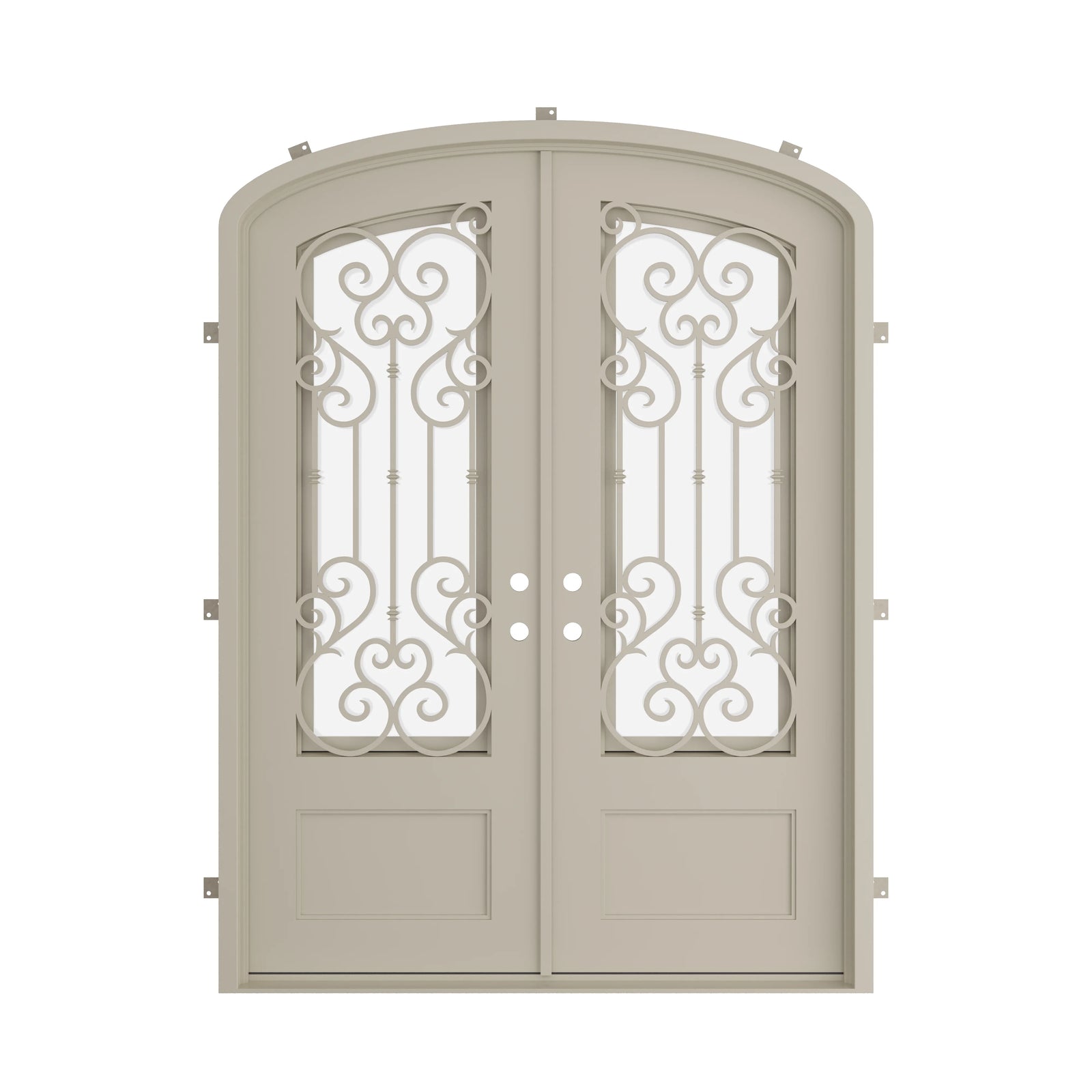 Pinkys New York steel door, double, arch, closed