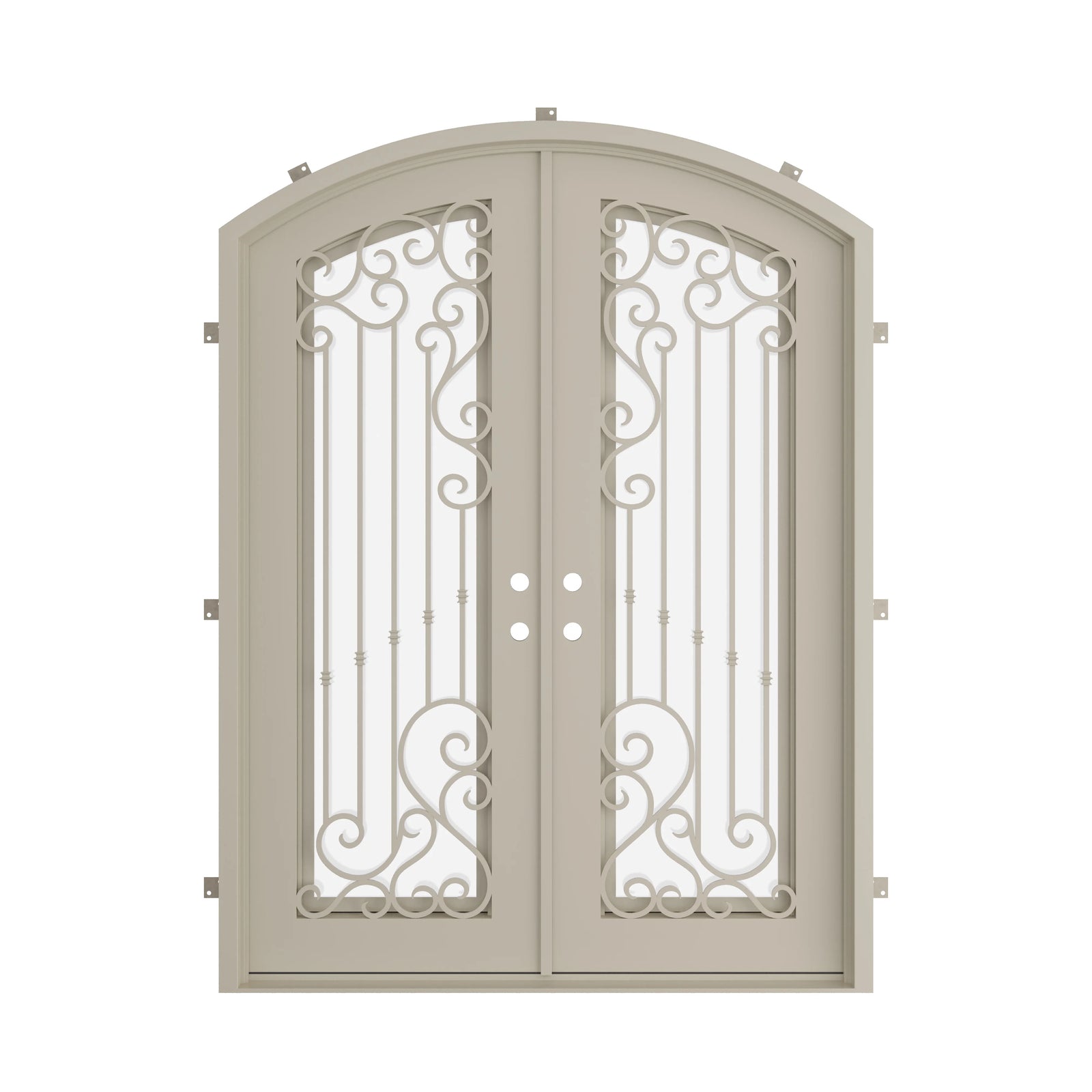 Pinkys Paris steel door, double, arch, closed