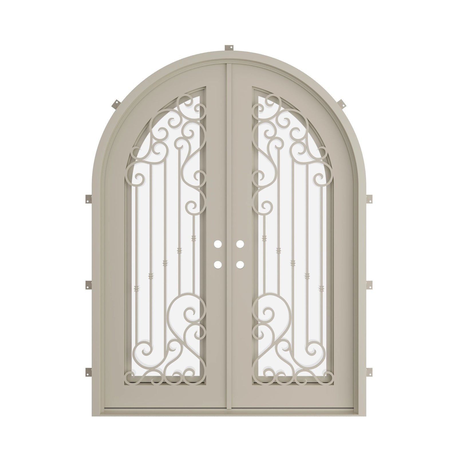Pinkys Paris steel door, double, full arch, closed
