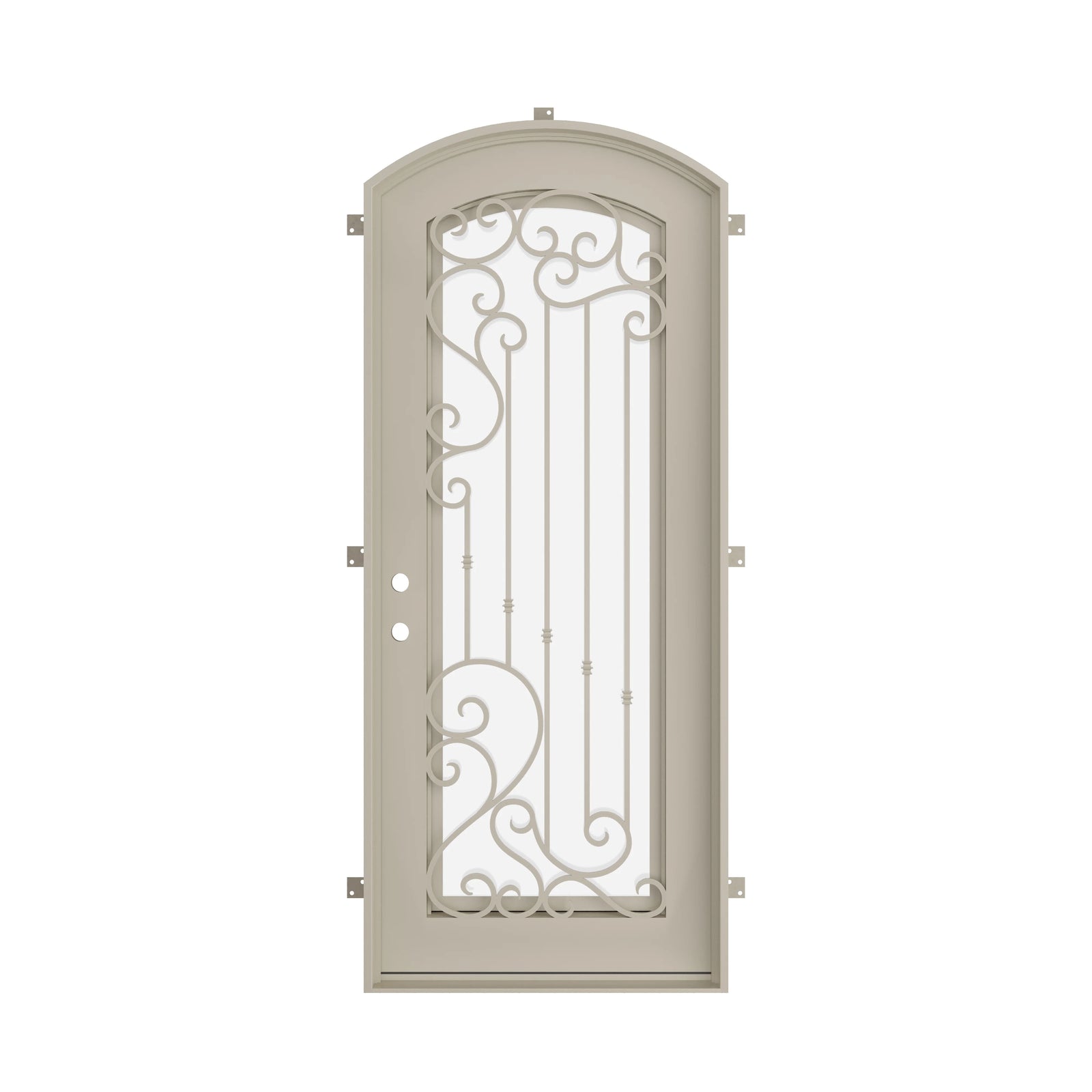 Pinkys Paris steel door, single, arch, closed