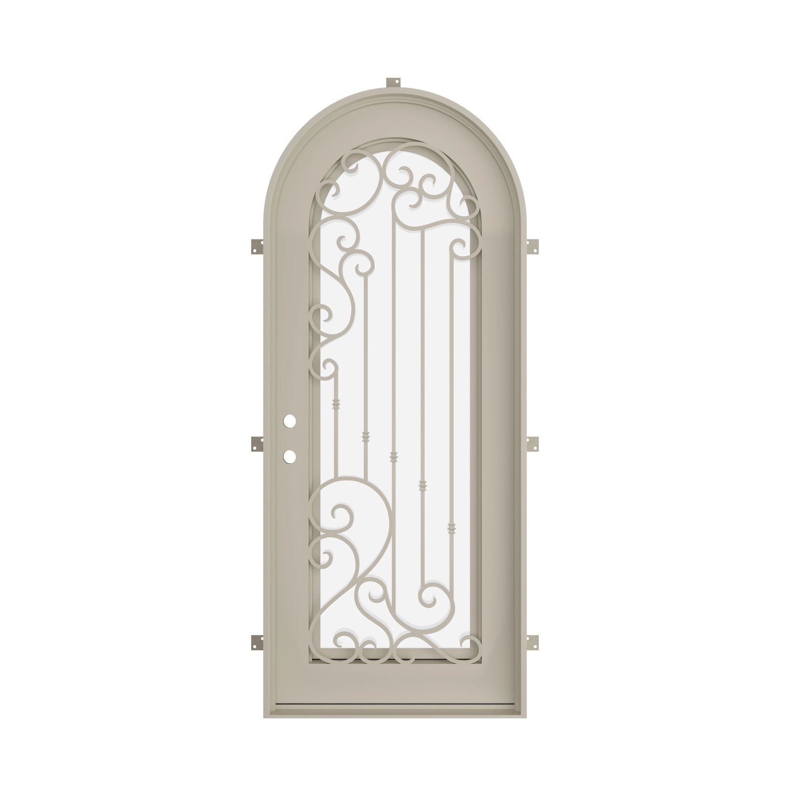 Pinkys Paris steel door, single, full arch, closed