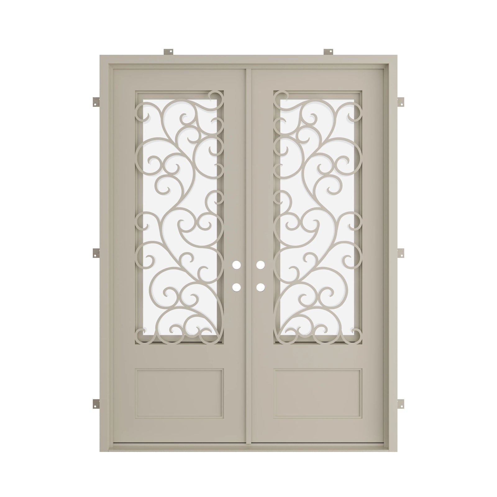 Pinkys Story steel door, double, flat, closed