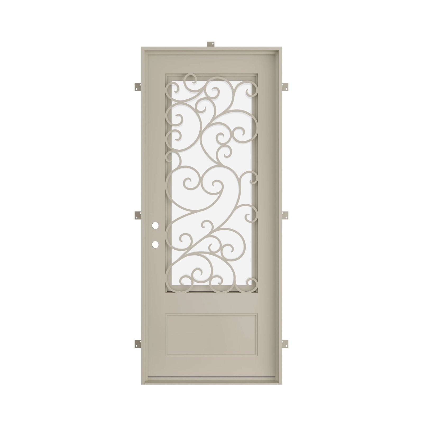 Pinkys Story steel door, single, flat, closed