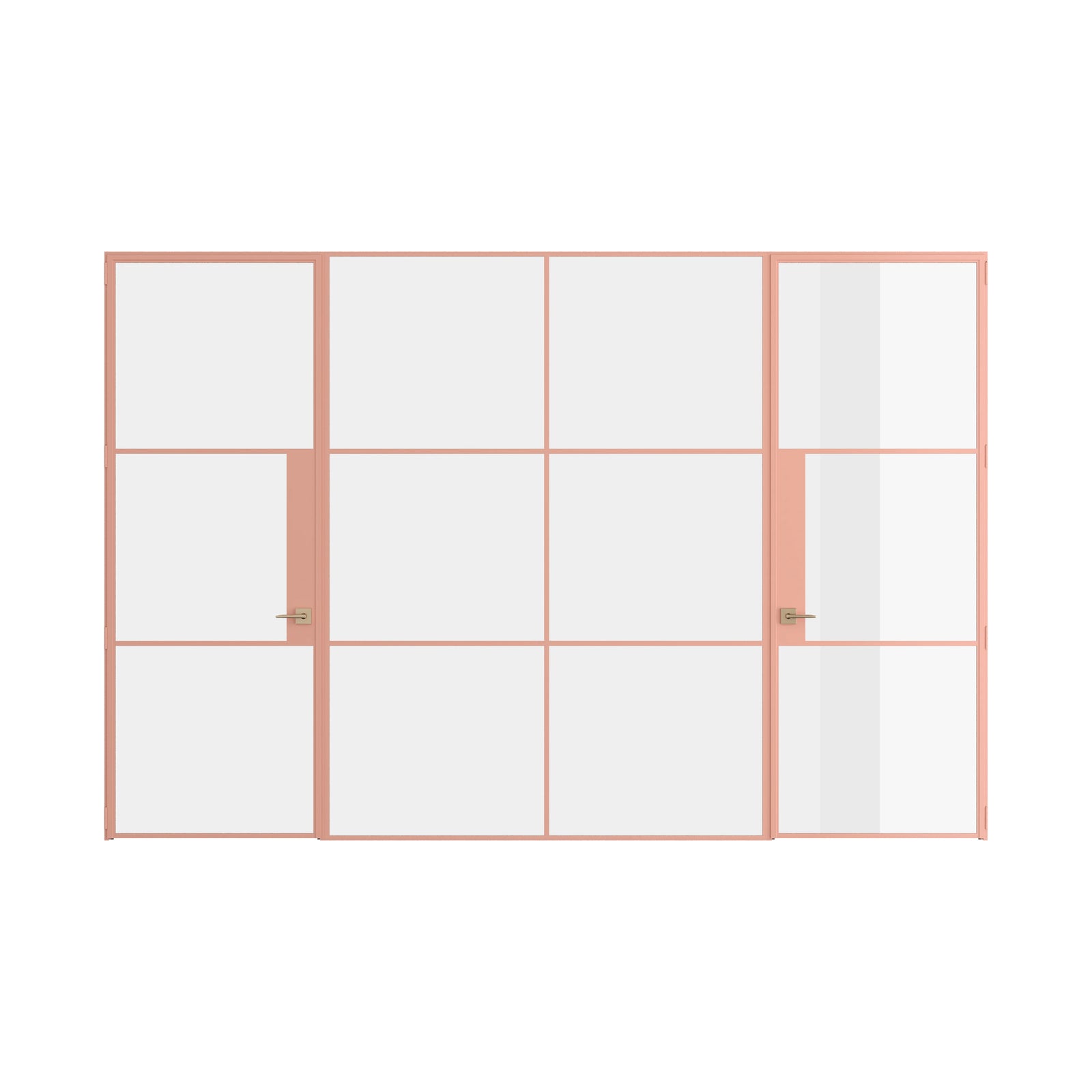 Pinkys Air 4 interior steel door, dual single, with a fixed middle panel, closed
