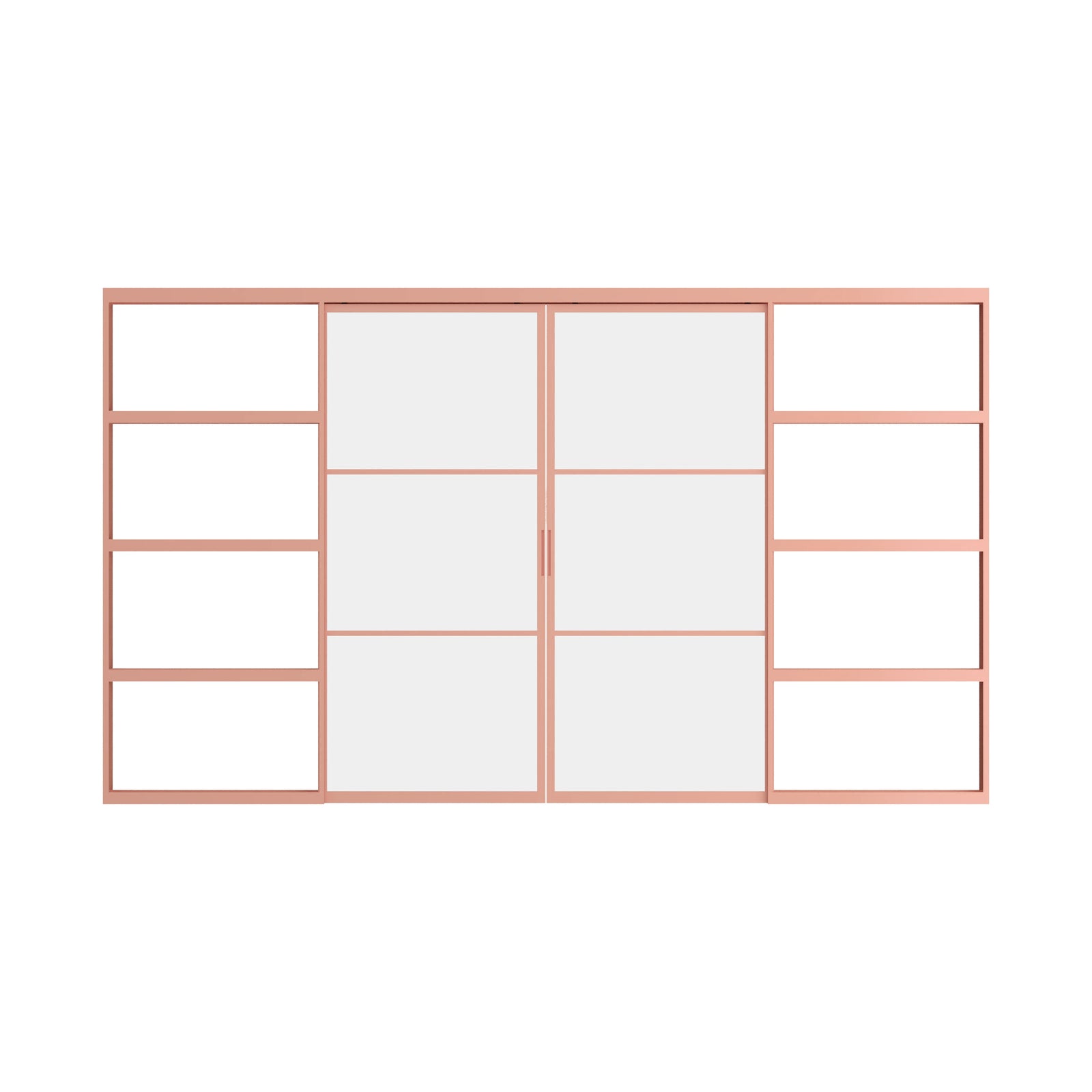Pinkys Air 4 interior steel door, double, flat, sliding, pocket, top-track, closed