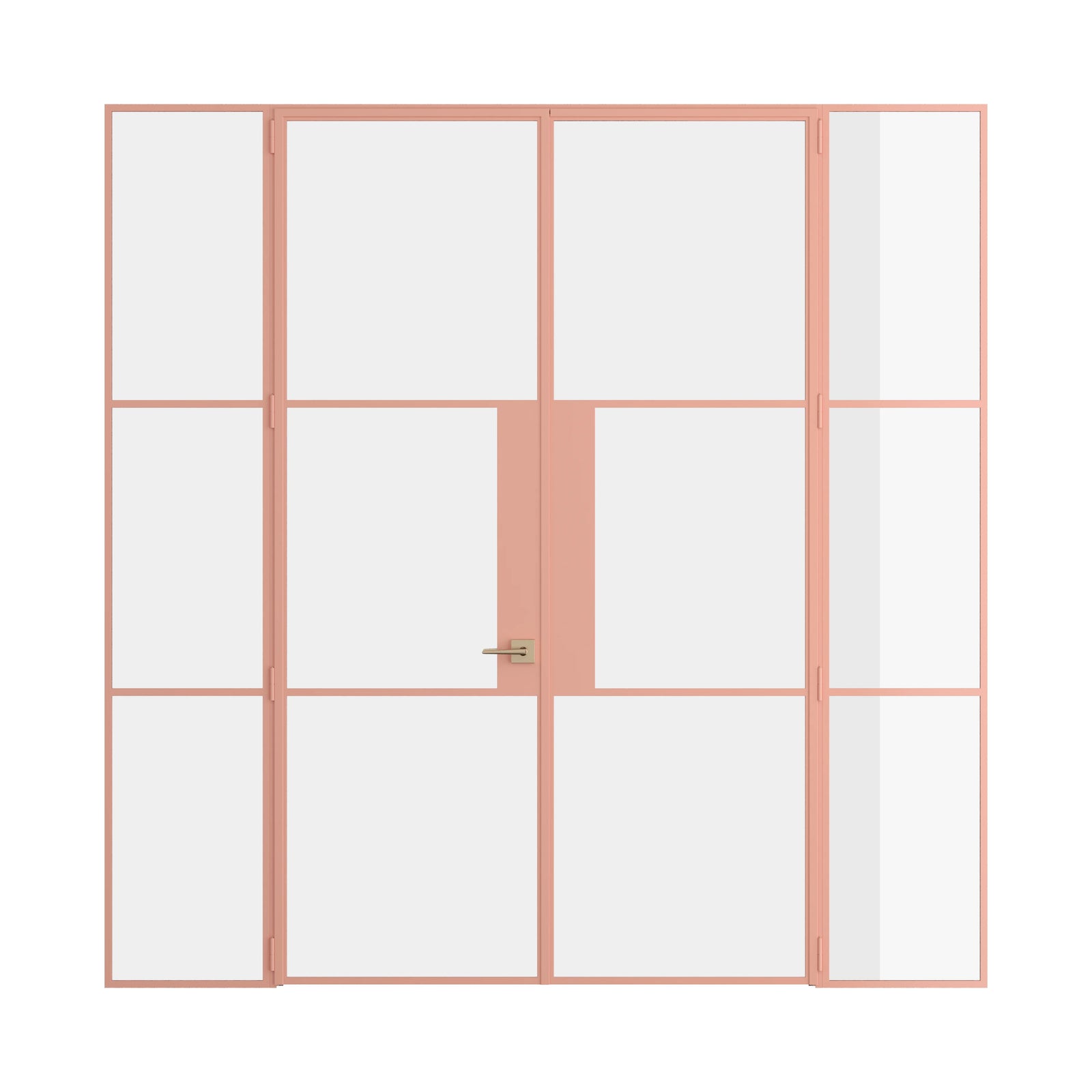 Pinkys Air 4 interior steel door, double, flat, with side windows, closed