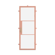 modern steel double door with arched top glass
