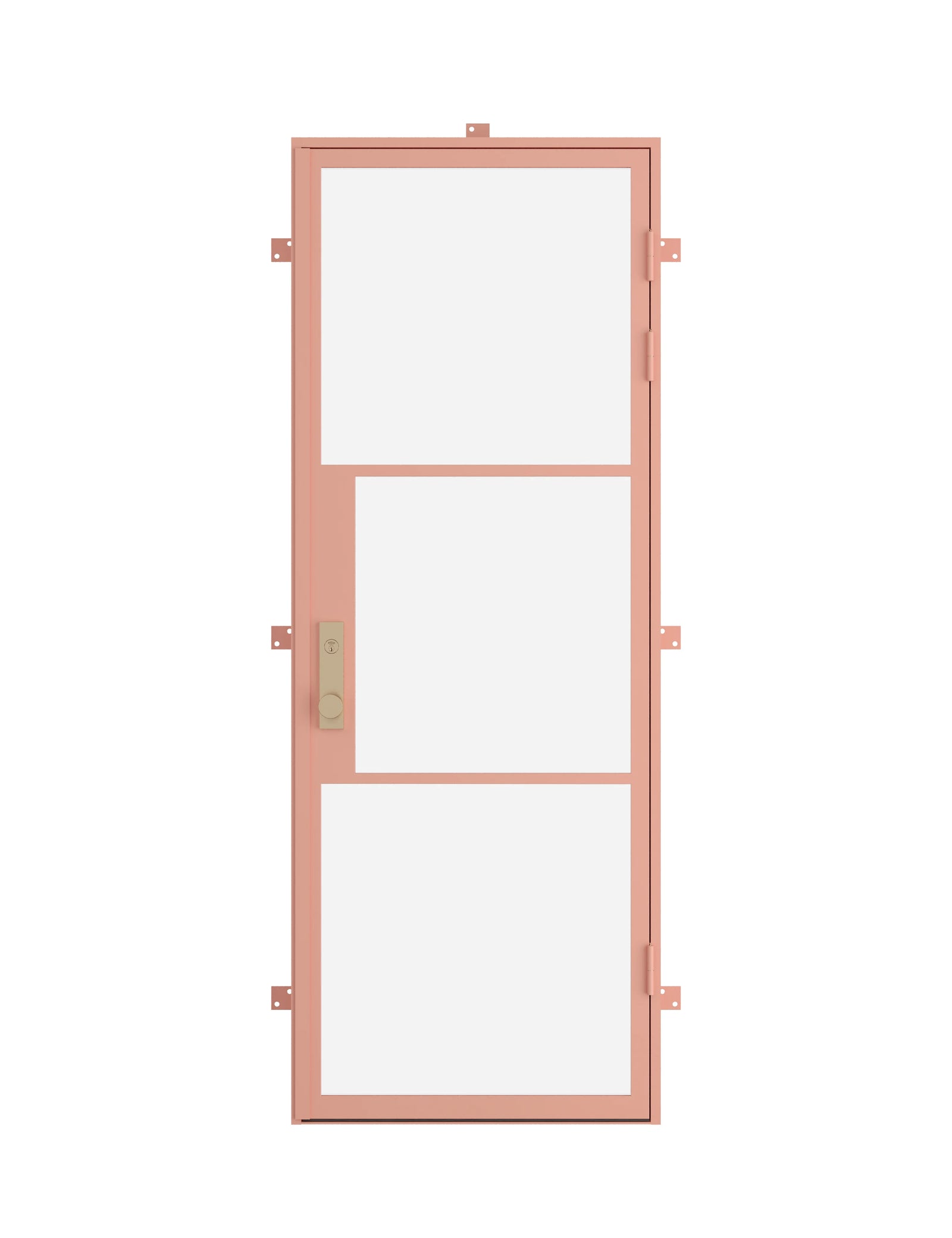 modern steel double door with arched top glass