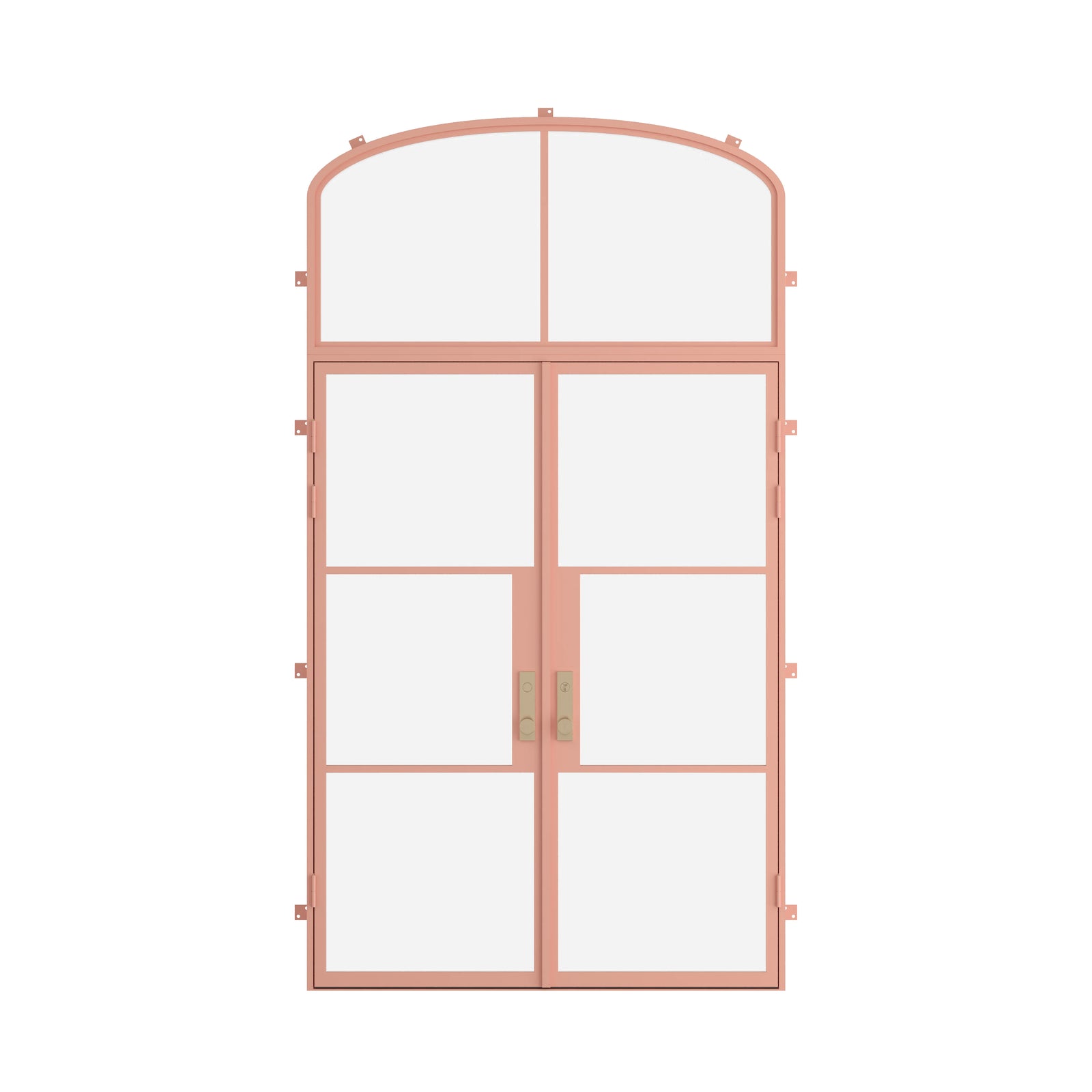 Pinkys Air 4 steel door, double, flat, with an arch top window, closed