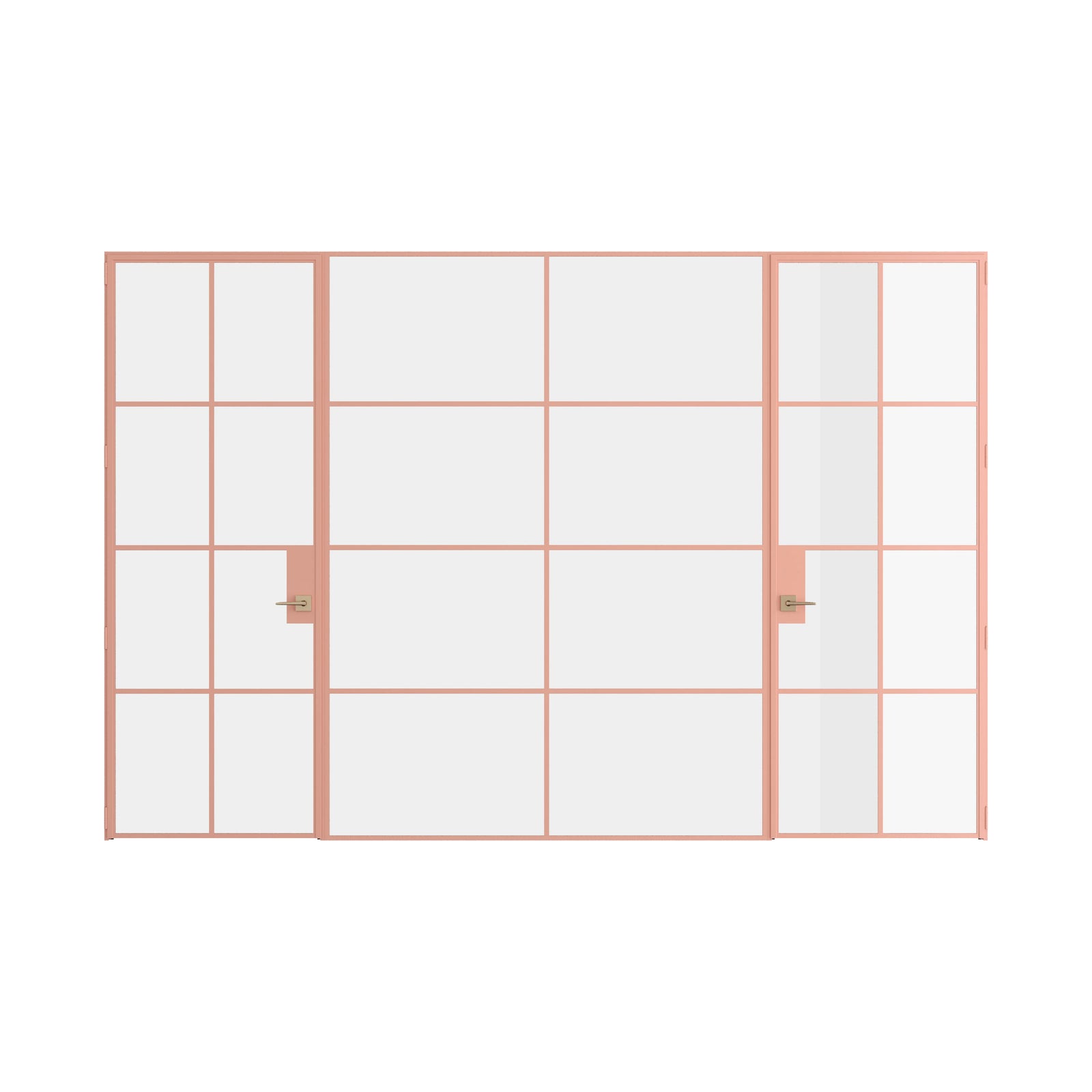 Pinkys Air 5 interior steel door, dual single, with a fixed middle panel, closed