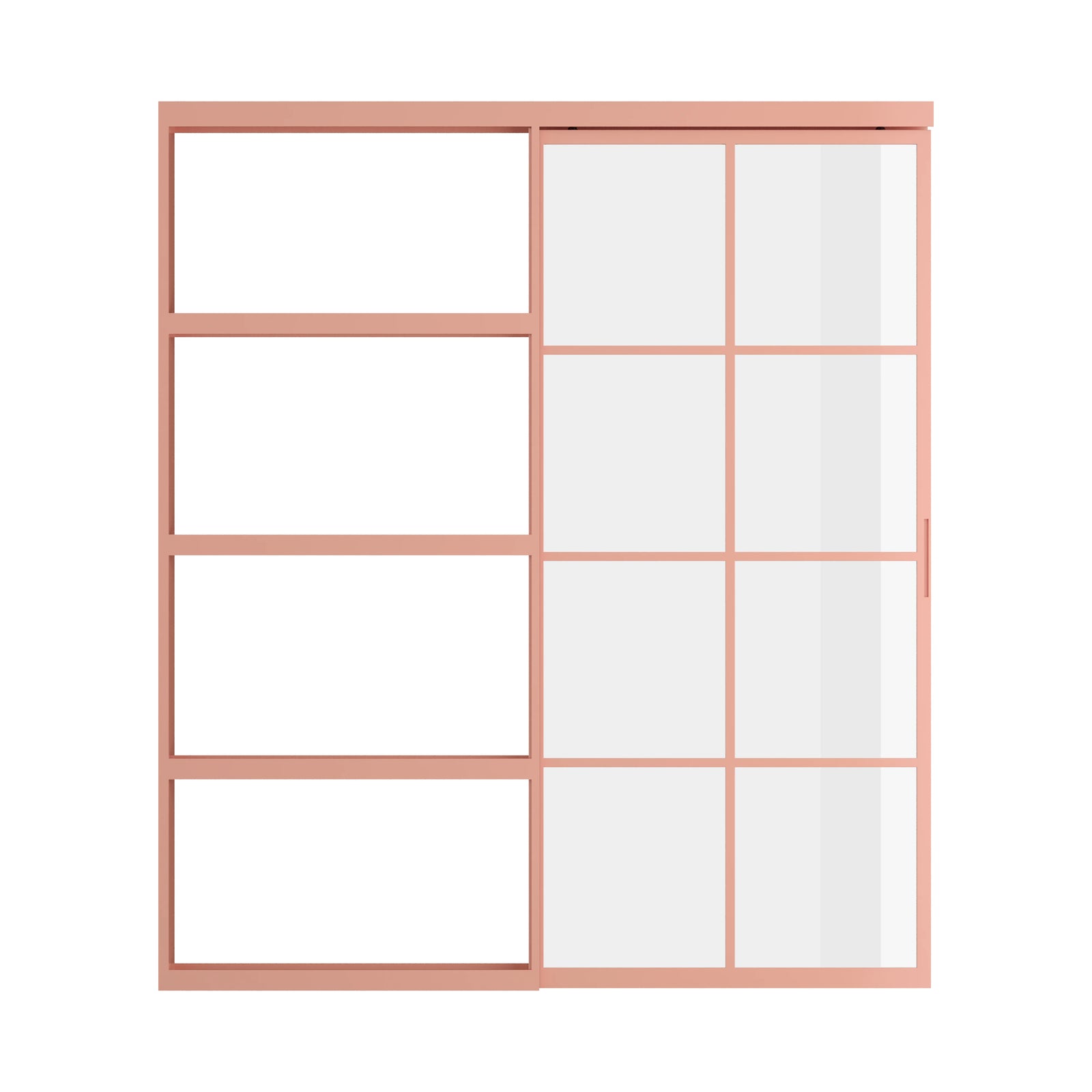 Pinkys Air 5 interior steel door, single, flat, sliding, pocket, top-track, closed