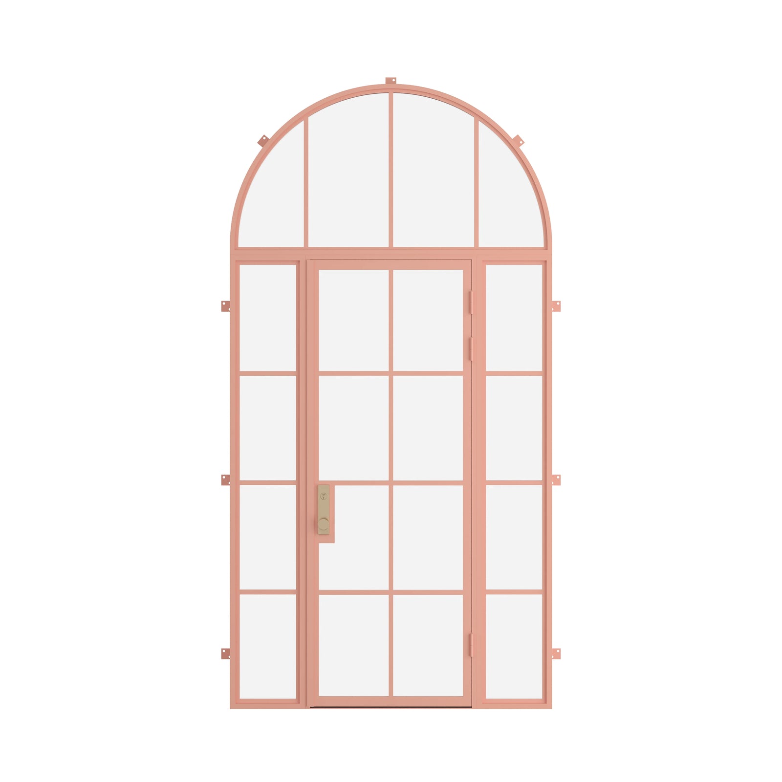 Pinkys Air 5 steel door, single, flat, with side windows, with an arch top window, closed