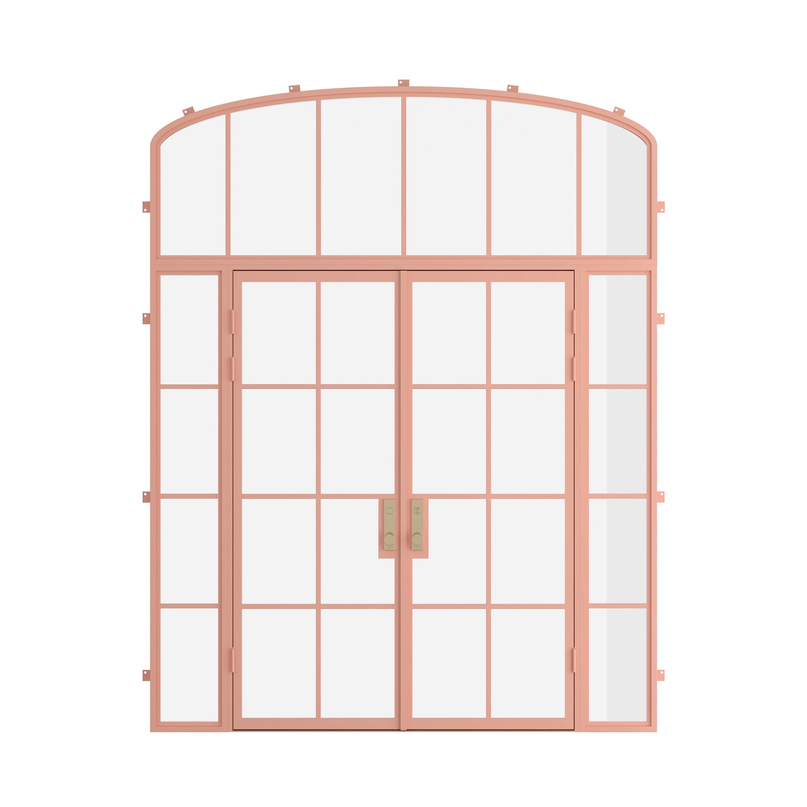 Pinkys Air 5 steel door, double, flat, with side windows, with a mini-arch top window, closed