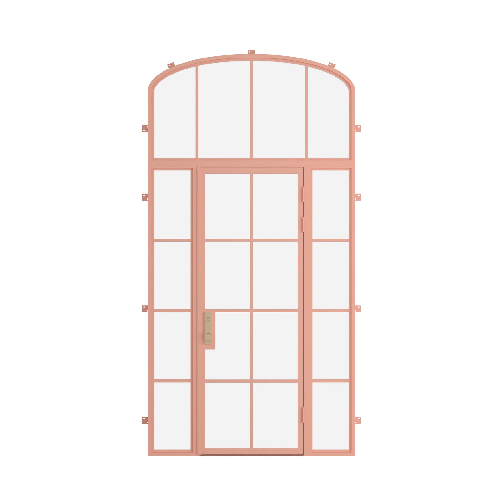 Pinkys Air 5 steel door, single, flat, with side windows, with a mini-arch top window, closed