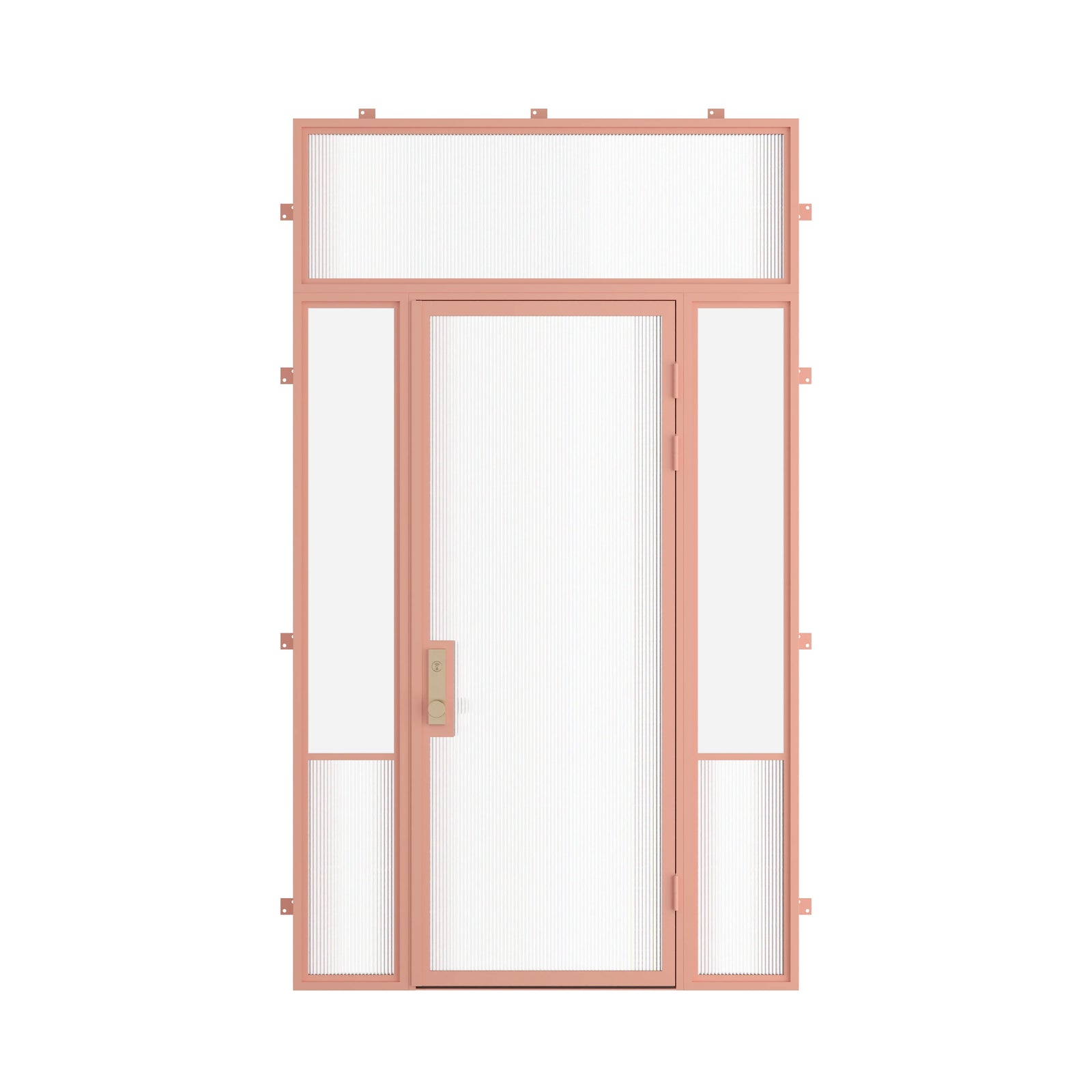 Pinkys Air Grand steel door, single, flat, with side windows, with a flat top window, closed