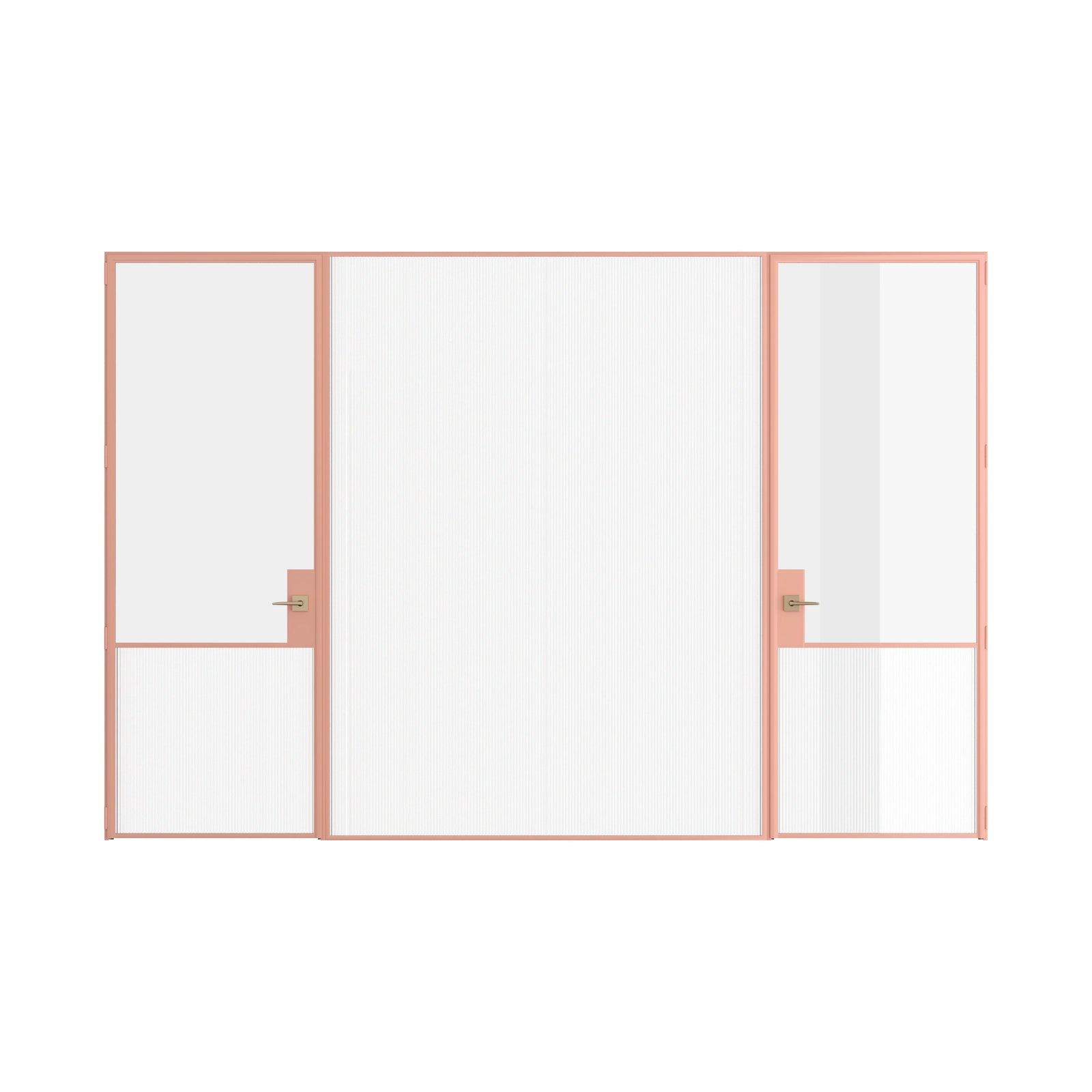 Pinkys Air Grand interior steel door, dual single, flat, with a fixed middle panel, closed