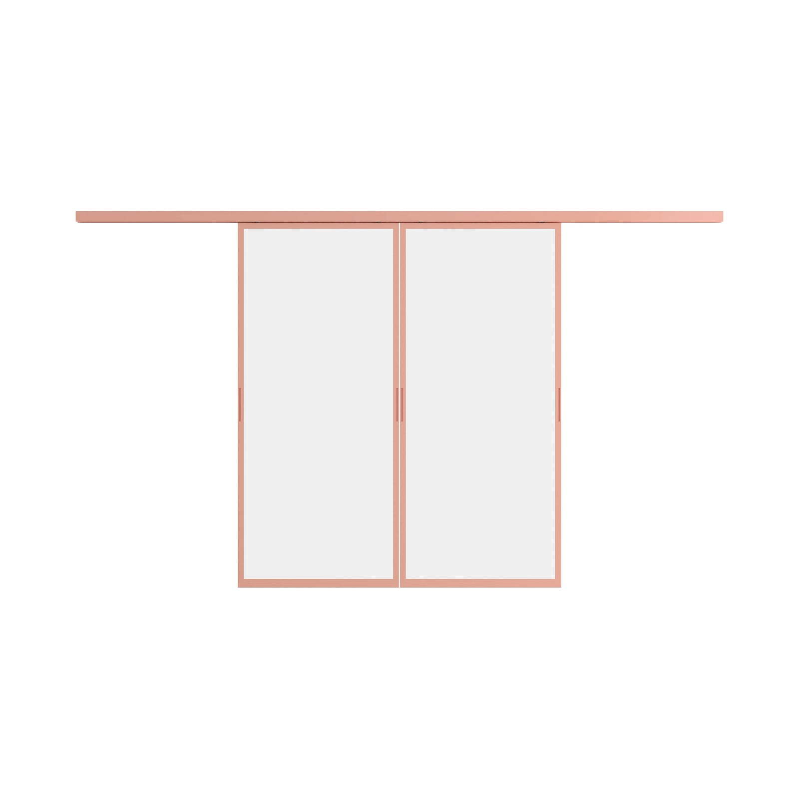Pinkys Air Lite interior steel door, double, sliding, top-track, closed