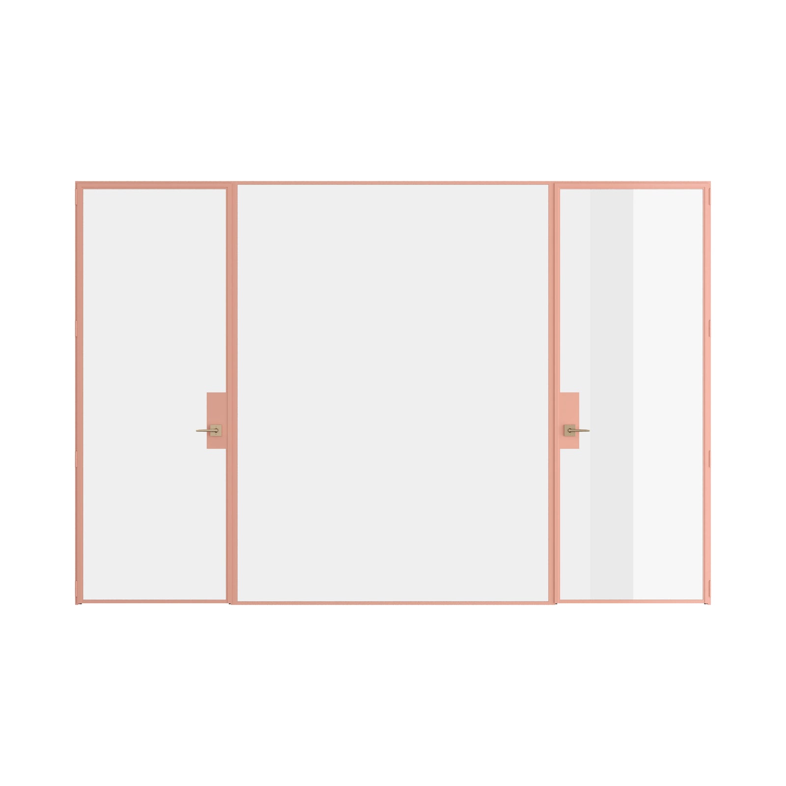 Pinkys Air Lite interior steel door, dual single, flat, with a fixed middle panel, closed