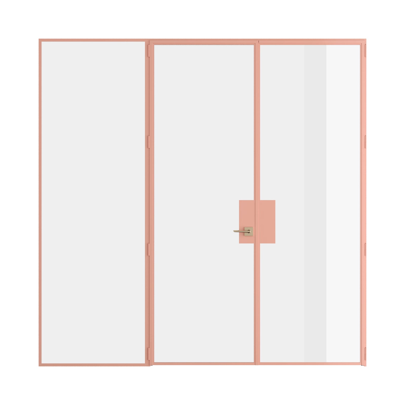 Pinkys Air Lite interior steel door, double, flat, with a left side window, closed