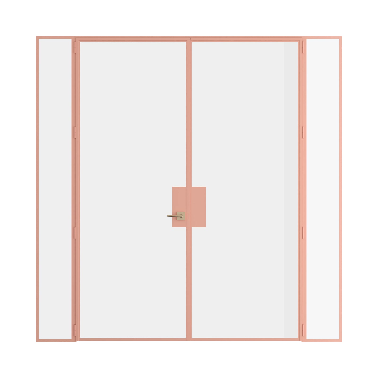 Pinkys Air Lite interior steel door, double, flat, with side windows, closed