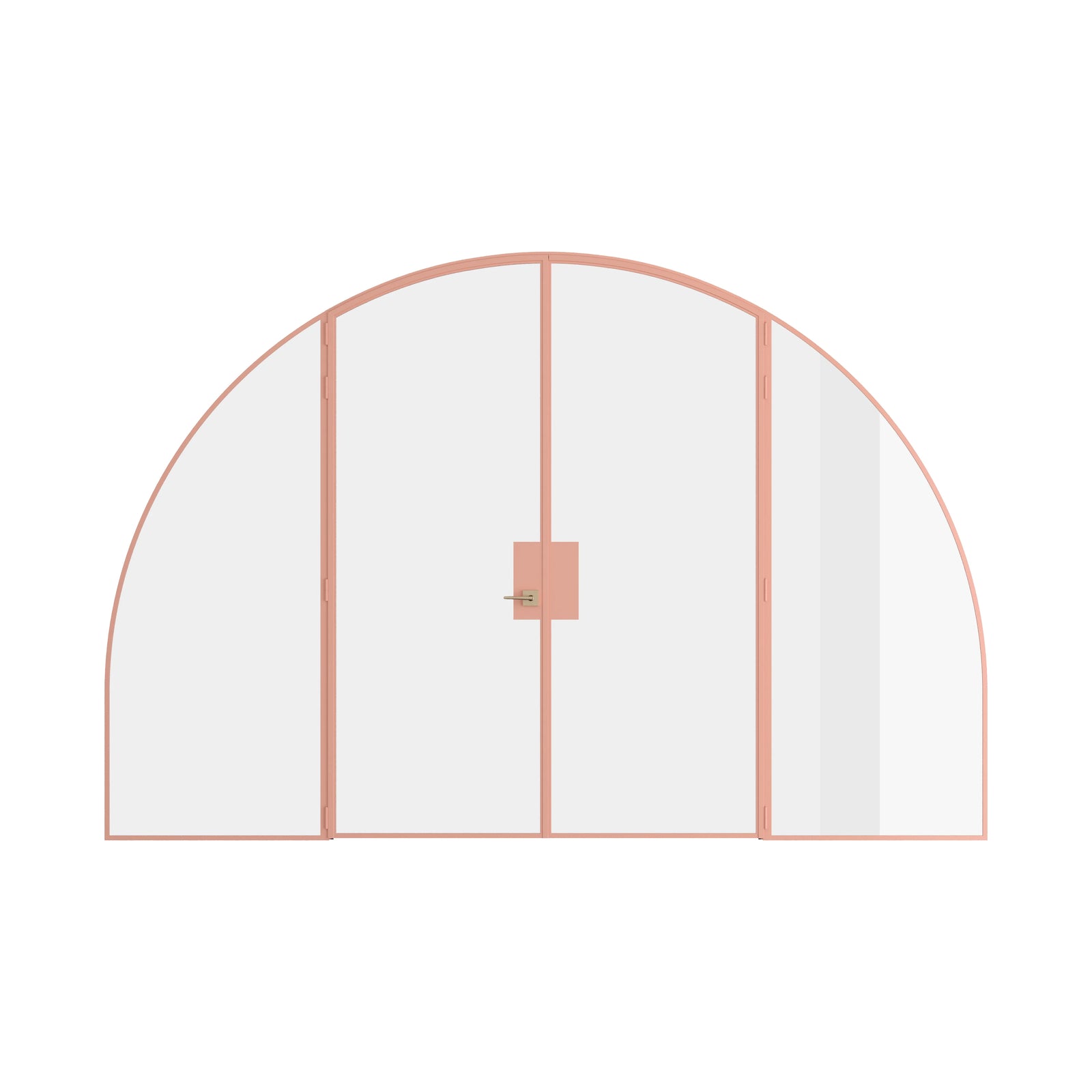 Pinkys Air Lite interior steel door, double, full arch, with side windows, closed