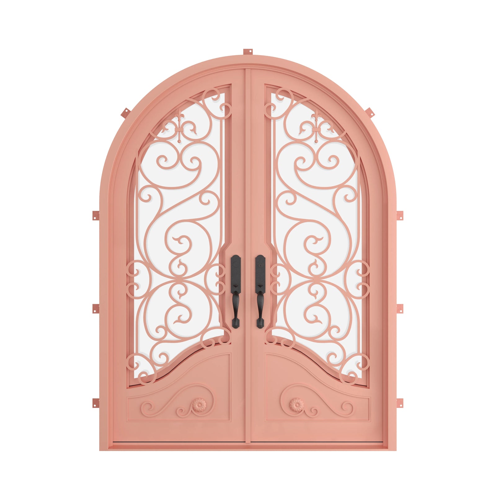 Pinkys Beverly steel door, double, arch, closed