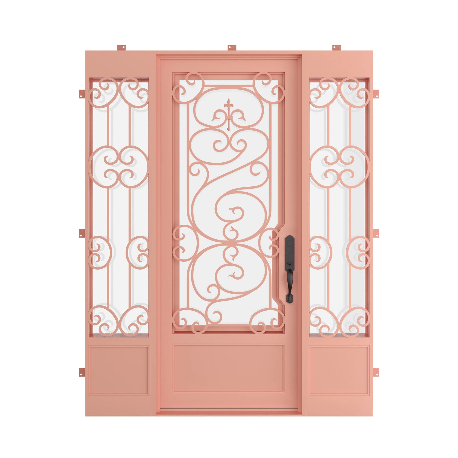 Pinkys Beverly steel door, single, flat, with side windows, closed