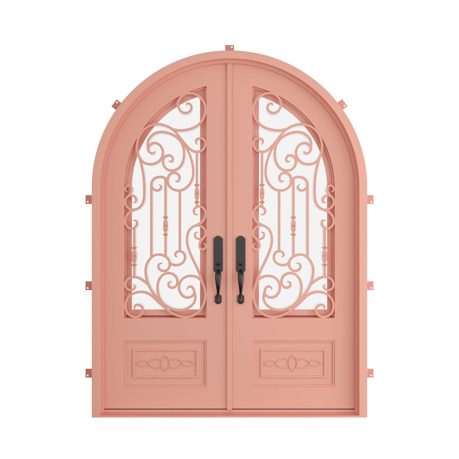 Pinkys Golden Gate steel door, double, arch, closed