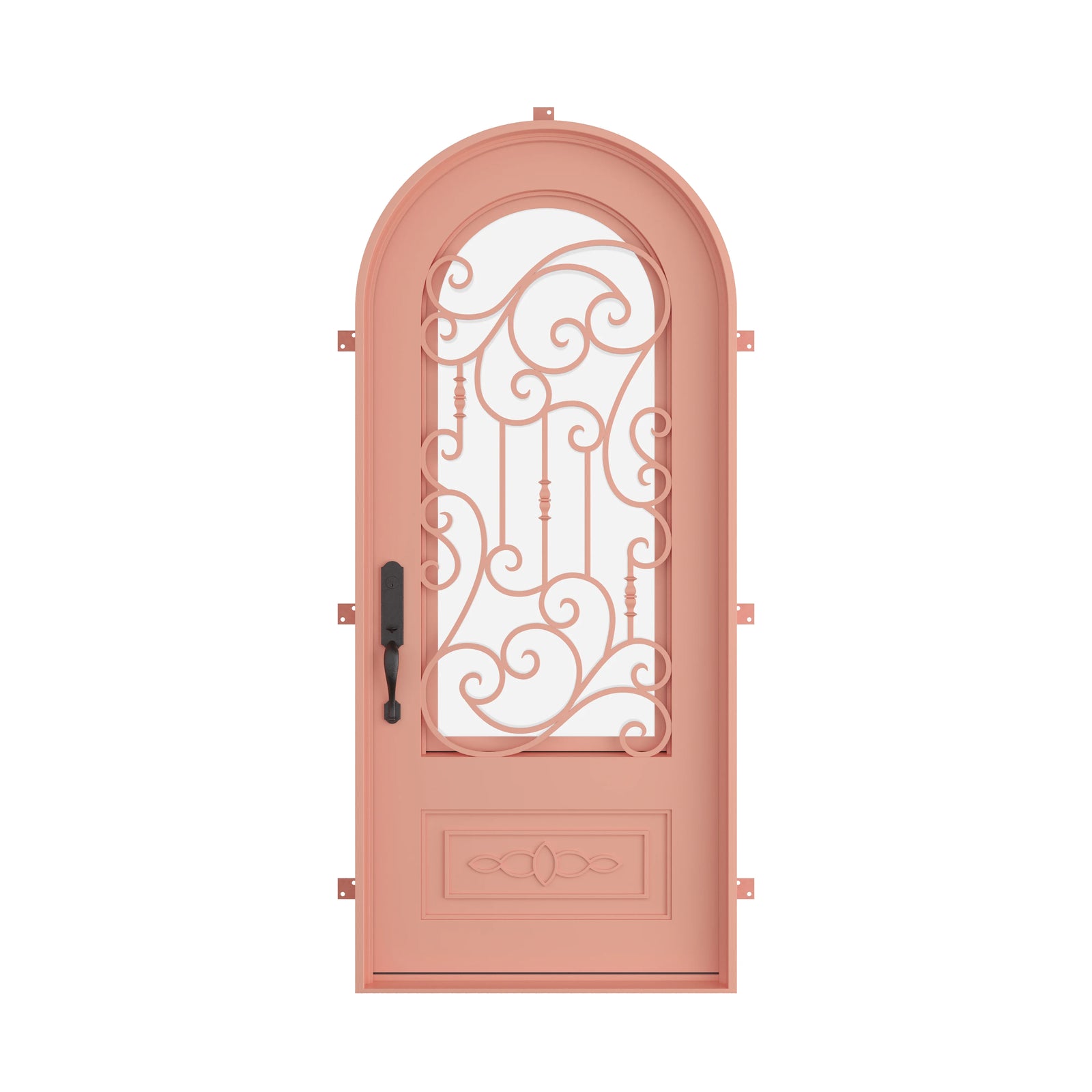 Pinkys Golden Gate steel door, single, arch, closed