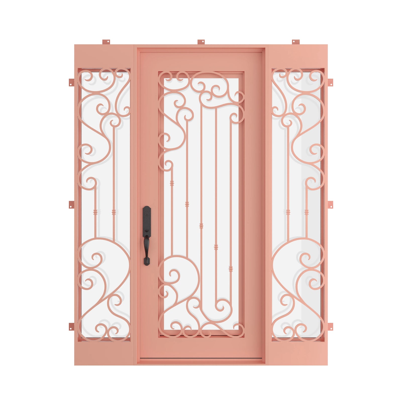 Pinkys Paris steel door, single, flat, with side windows, closed