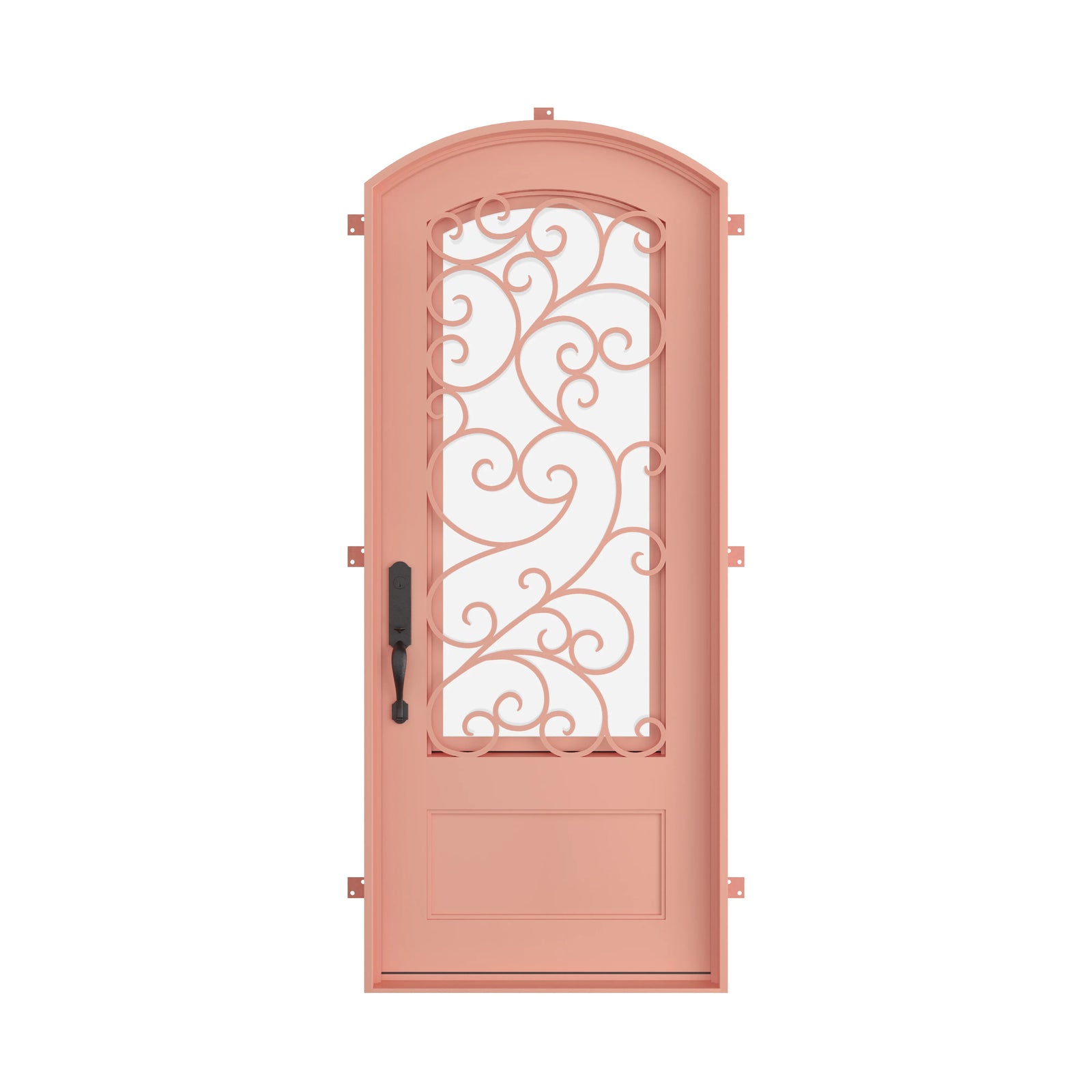 Pinkys Story steel door, single, arch, closed