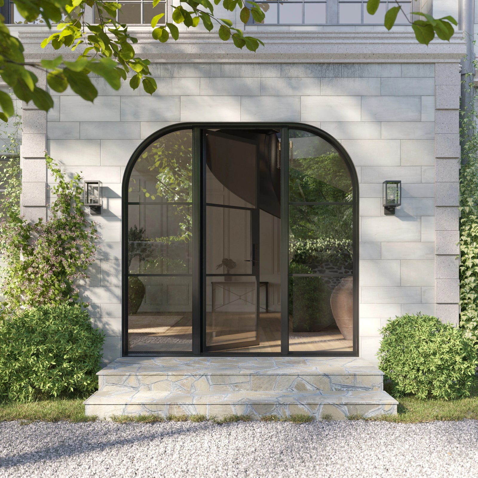 Pinkys Air 4 steel door, single, flat, with side windows