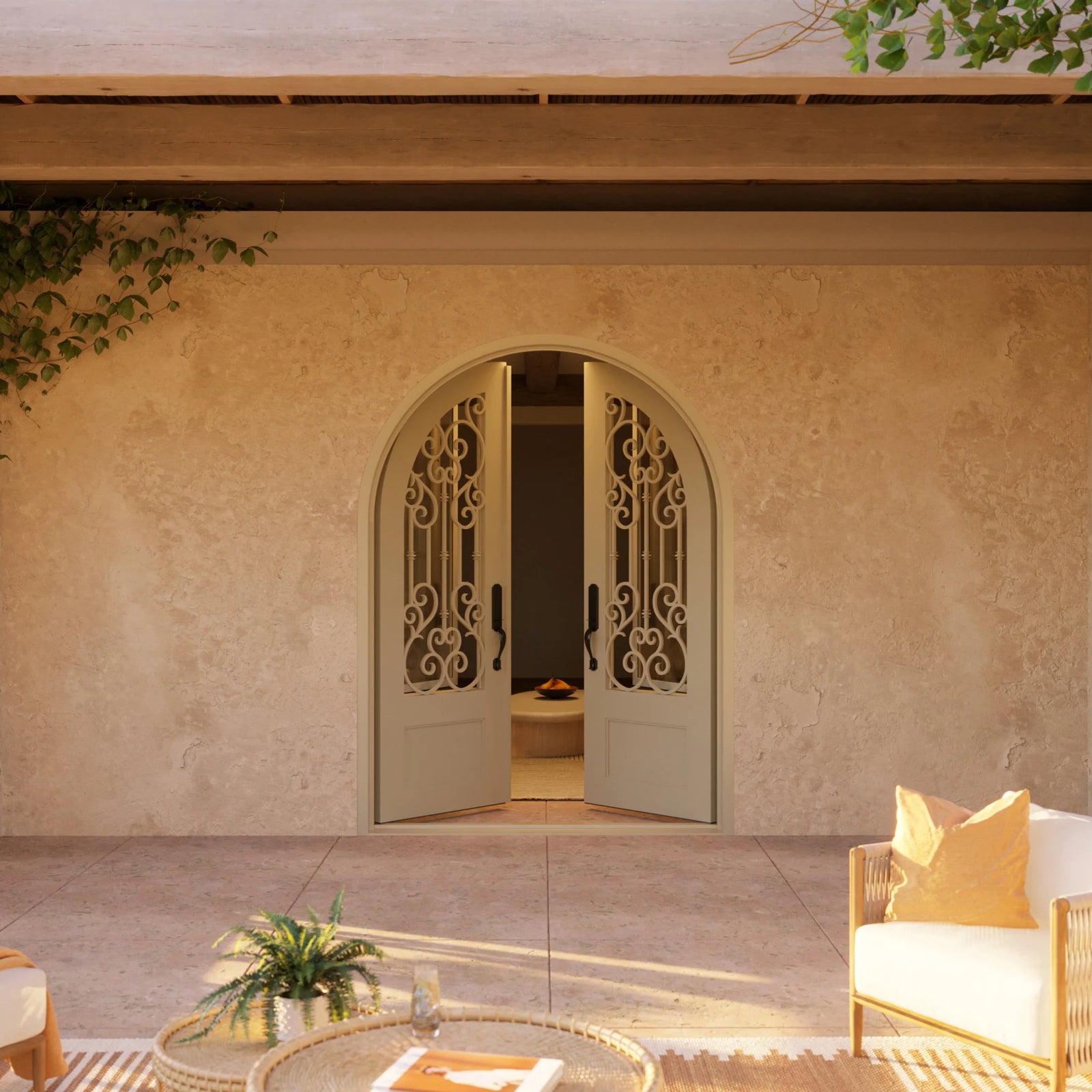 Pinkys New York steel door, double, full arch