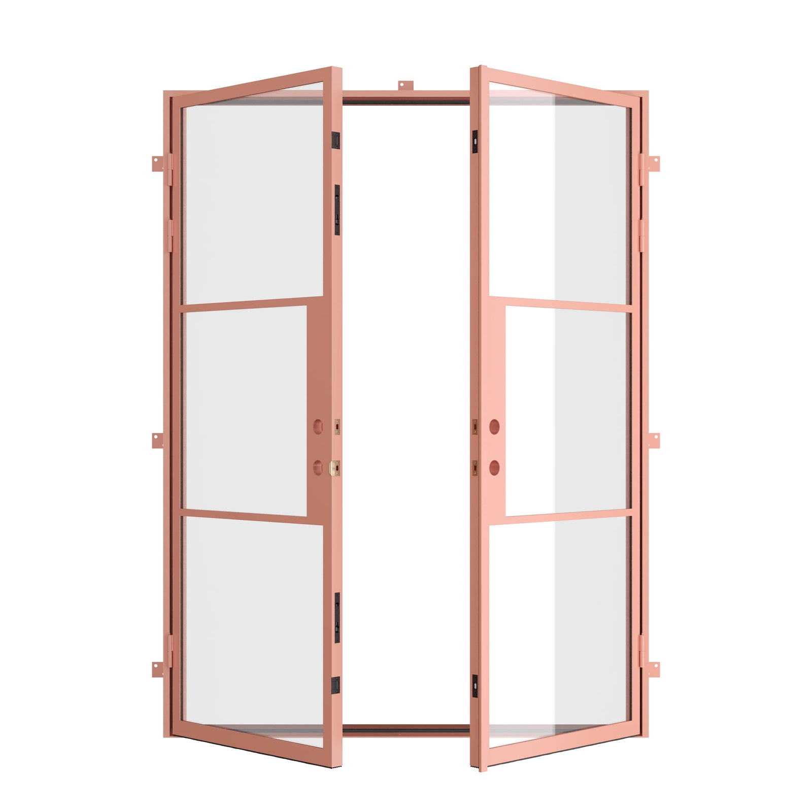modern double entry door Sunset Pink color