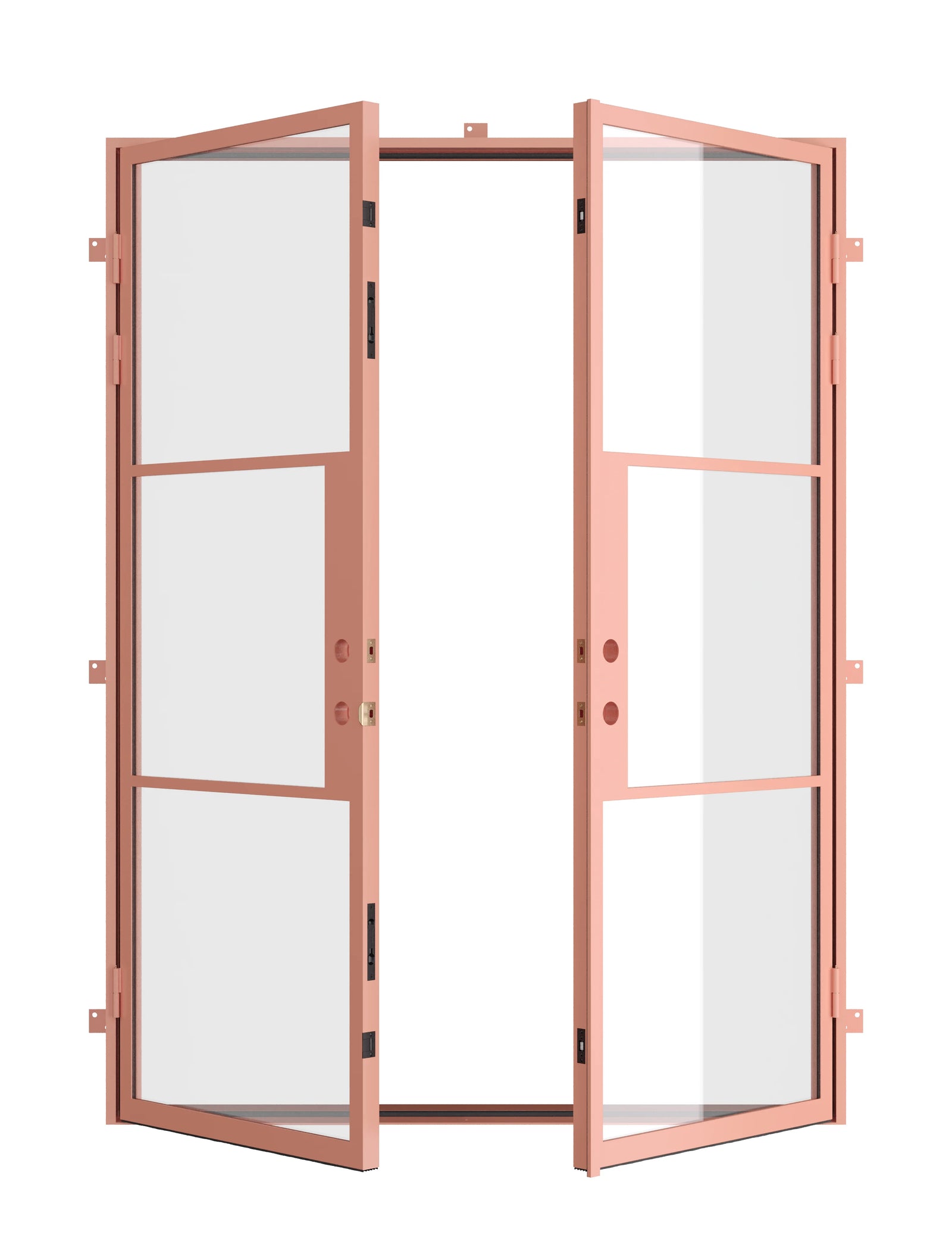 modern double entry door Sunset Pink color