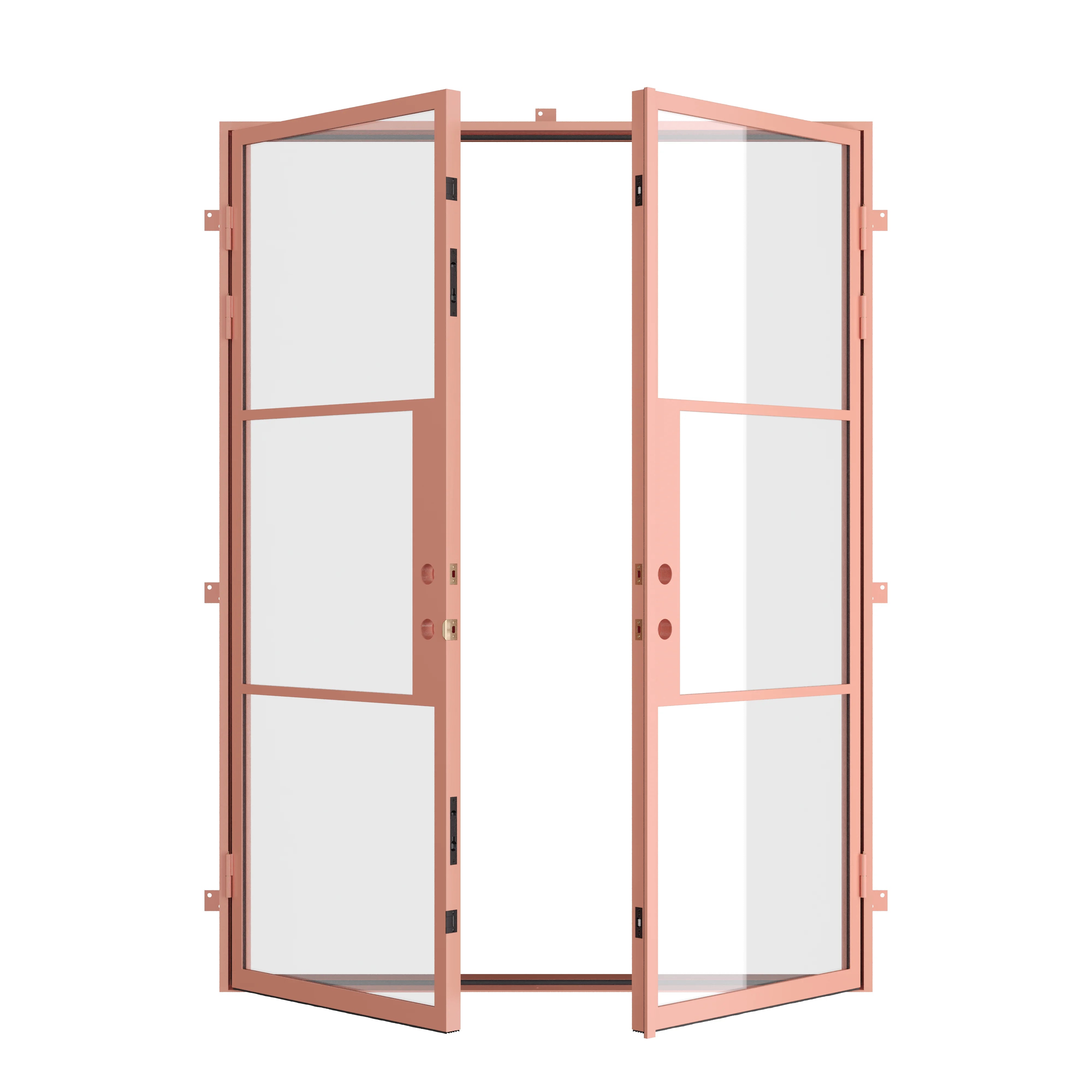 modern double entry door Sunset Pink color