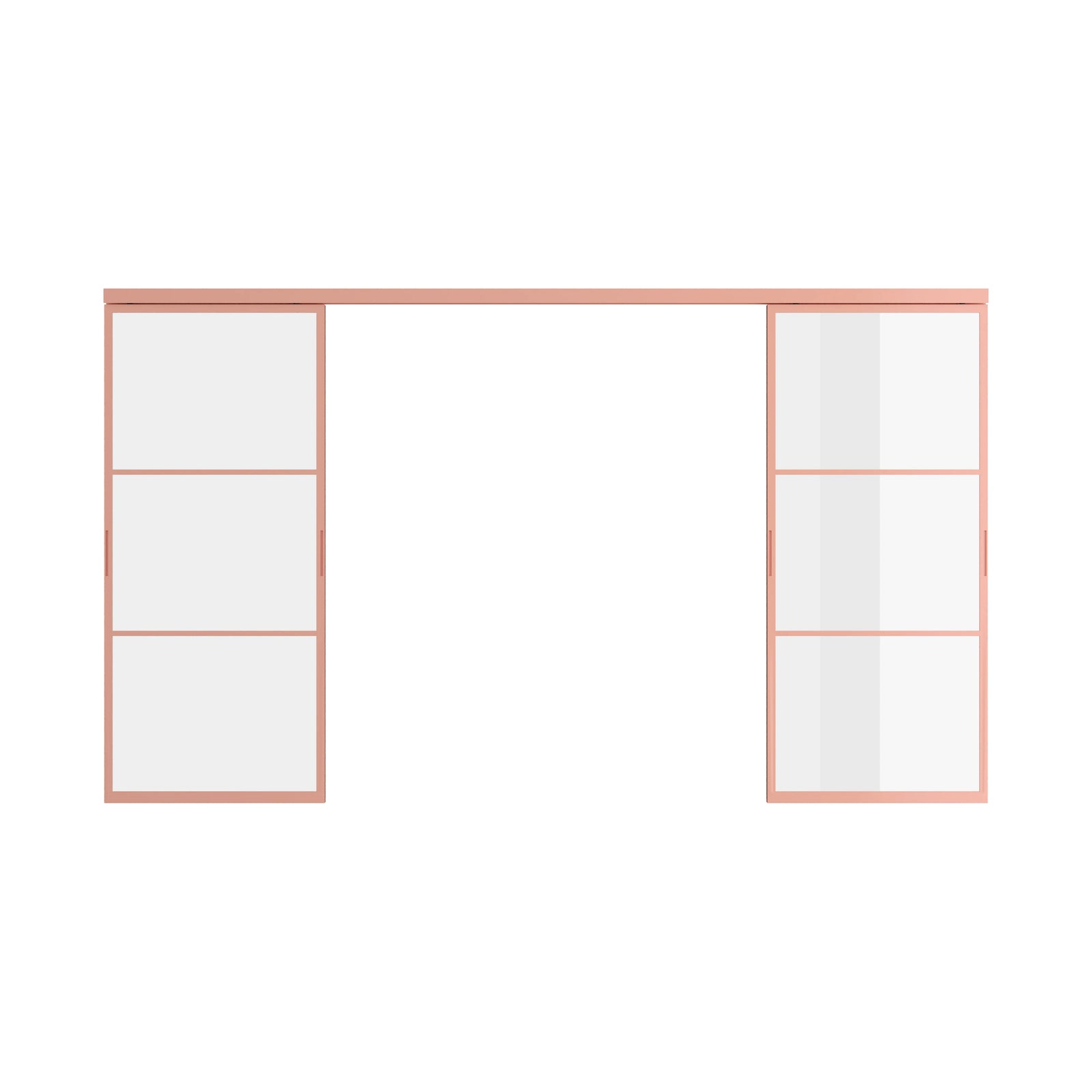 Pinkys Air 4 interior steel door, double, sliding, top-track, open