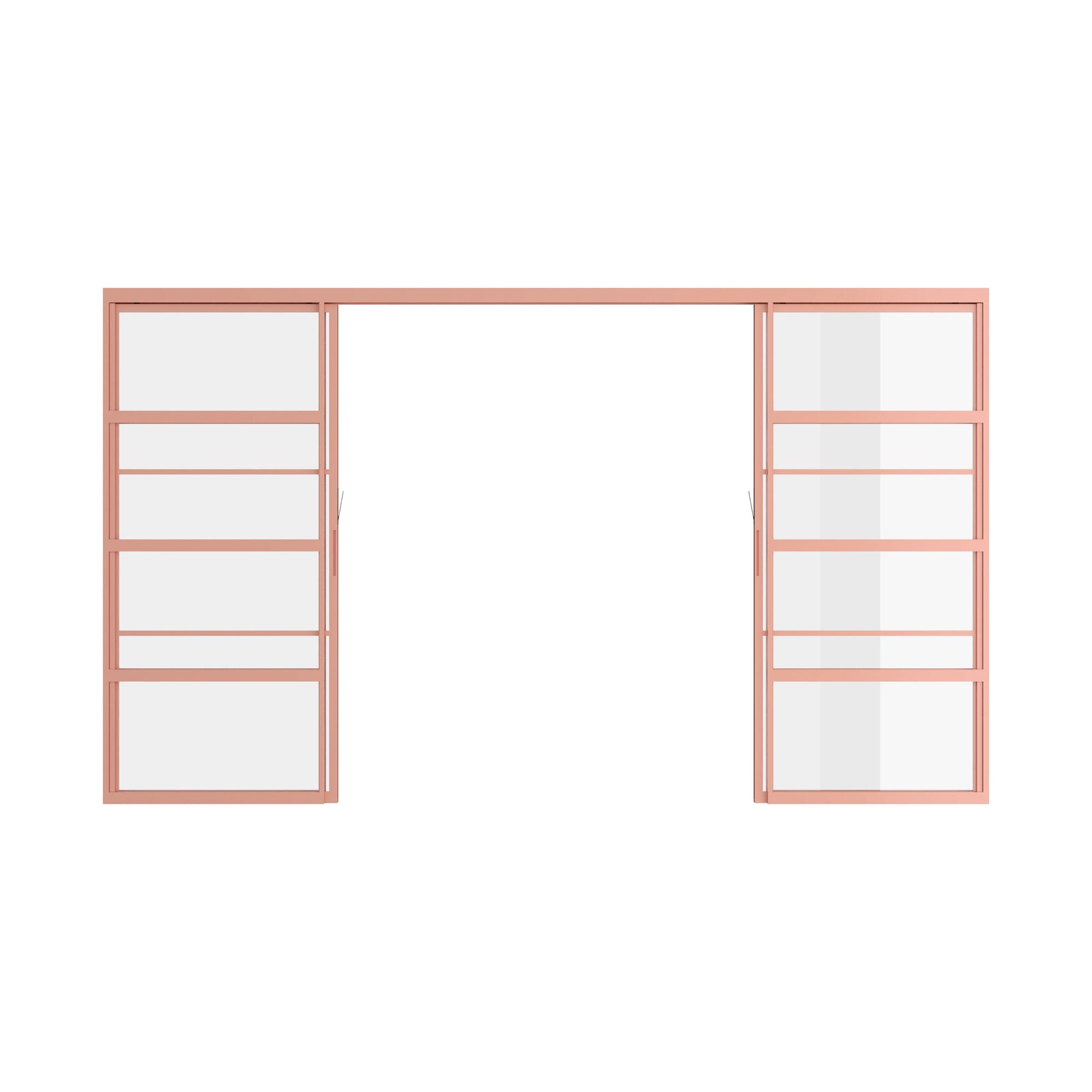 Pinkys Air 4 interior steel door, double, flat, sliding, pocket, top-track, open