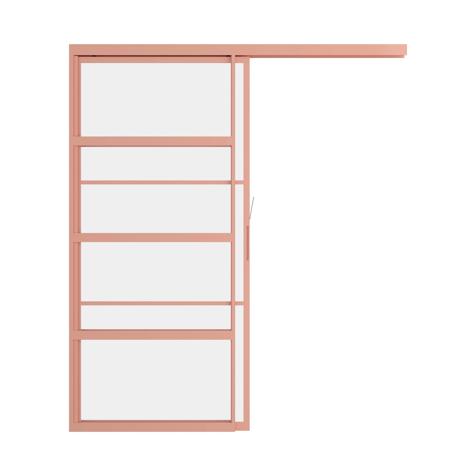 Pinkys Air 4 interior steel door, single, flat, sliding, pocket, top-track, open