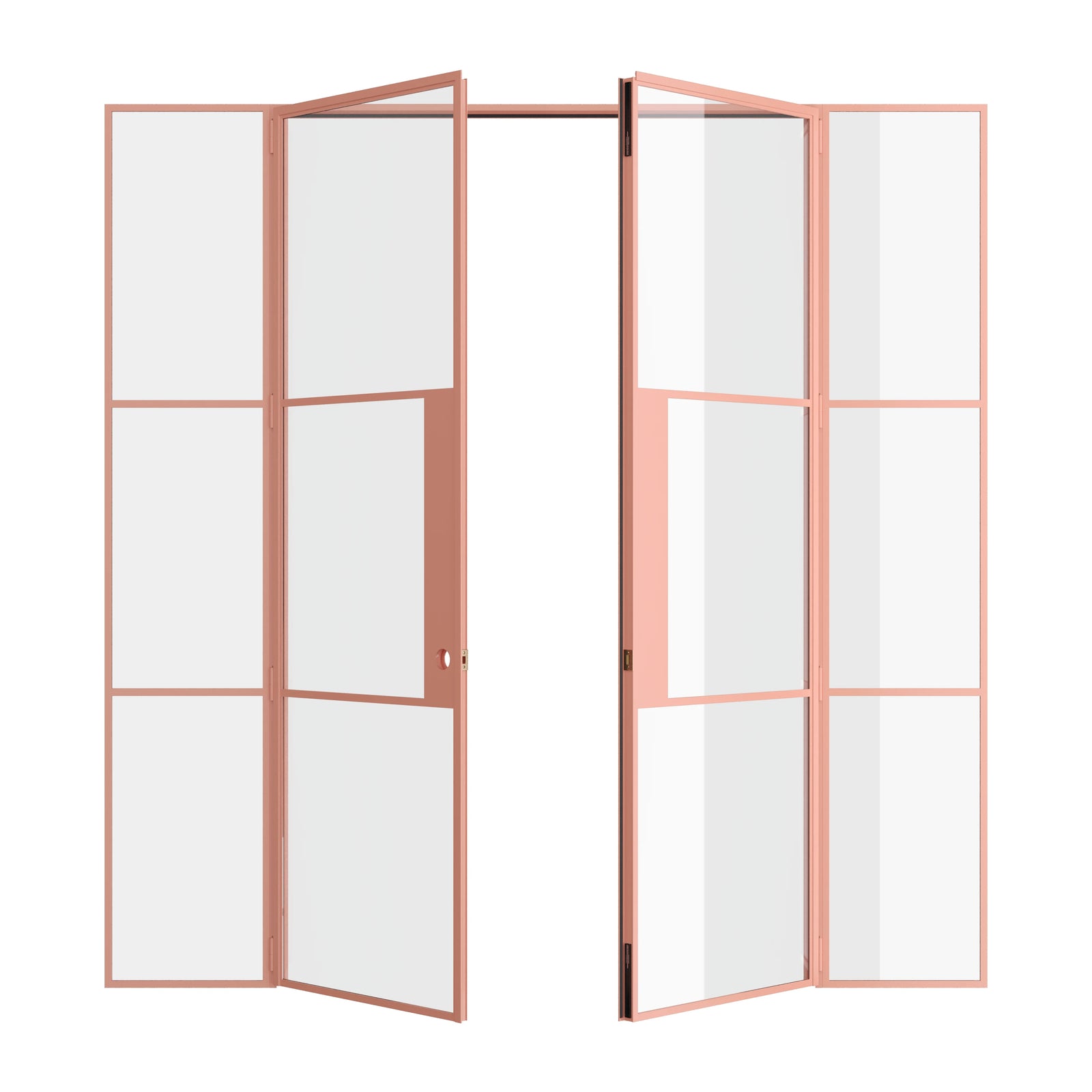 Pinkys Air 4 interior steel door, double, flat, with side windows, open
