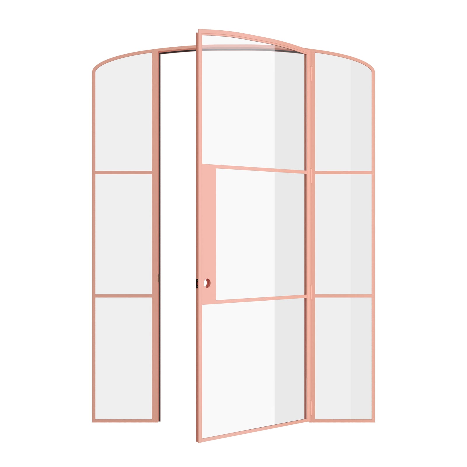 Pinkys Air 4 interior steel door, single, mini arch, with side windows, open