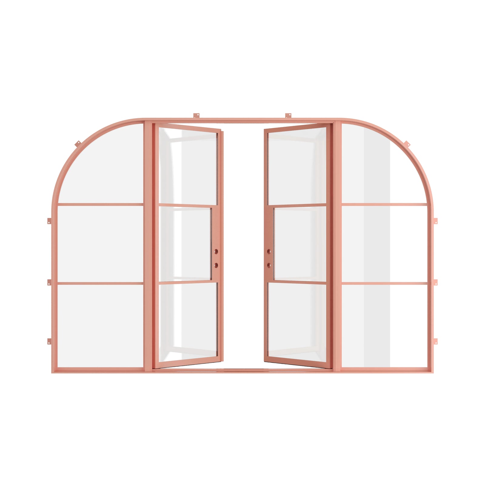 Pinkys Air 4 steel door, double, flat, with side windows, open